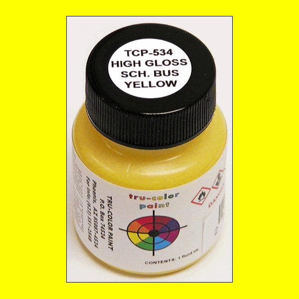 High-gloss SCHOOL BUS YELLOW 1 oz bottle (Airbrush-ready) Tru-Color Paint - Arizona Hobbies LLC