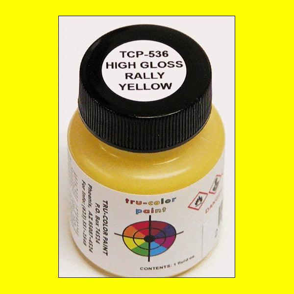 High-gloss RALLY YELLOW 1 oz bottle (Airbrush-ready) Tru-Color Paint - Arizona Hobbies LLC