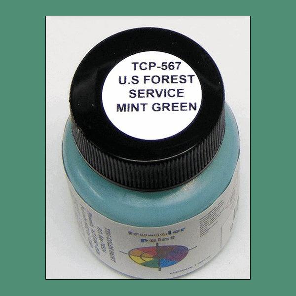 High-gloss U.S. FOREST SERVICE MINT GREEN 1 oz bottle (Airbrush-ready) Tru-Color Paint - Arizona Hobbies LLC