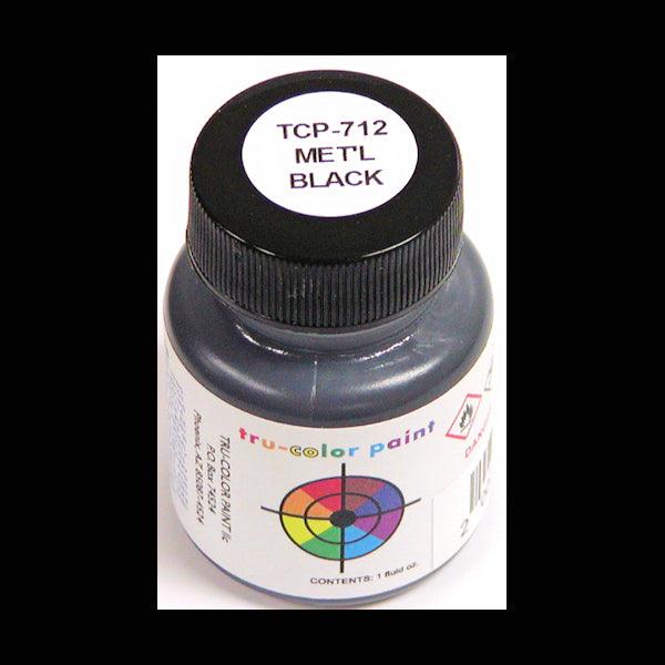 Metallic BLACK 1 oz bottle (Airbrush-ready) Tru-Color Paint - Arizona Hobbies LLC
