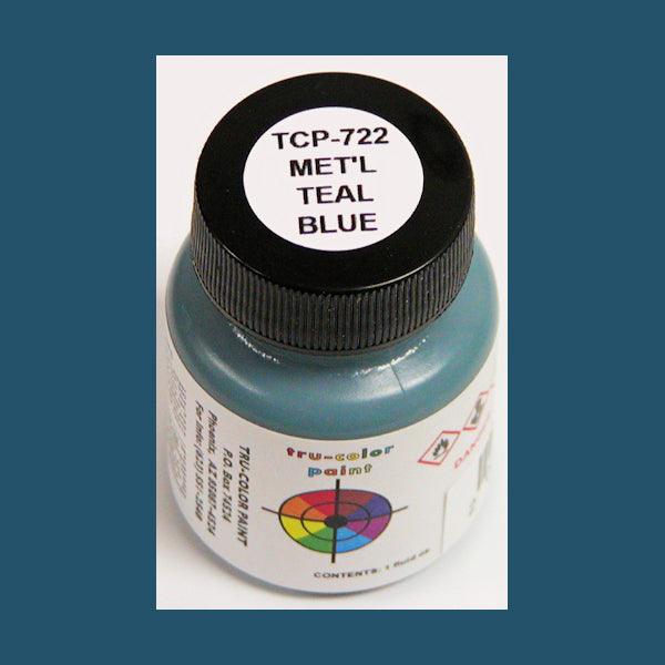 Metallic TEAL BLUE 1 oz bottle (Airbrush-ready) Tru-Color Paint - Arizona Hobbies LLC