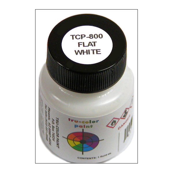 Flat WHITE 1 oz. bottle (Paint brush-ready) TCP-800-1