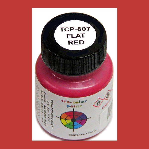 Flat RED 1 oz. bottle (Paint brush-ready) TCP-807-1