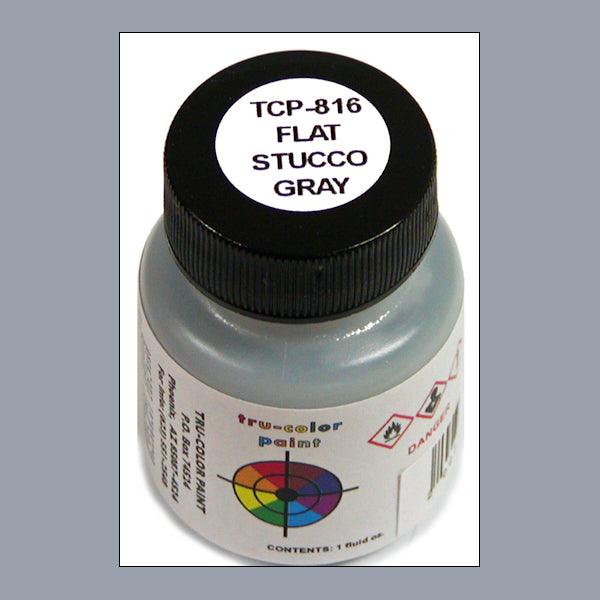 Flat STUCCO GRAY 1 oz bottle (Paint brush-ready) Tru-Color Paint - Arizona Hobbies LLC