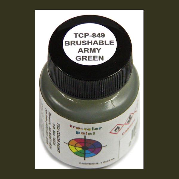 Flat ARMY GREEN 1 oz bottle (Paint brush-ready) Tru-Color Paint - Arizona Hobbies LLC