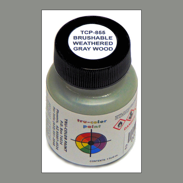Flat WEATHERED GRAY WOOD 1 oz. bottle (Paint brush-ready) TCP-855-1