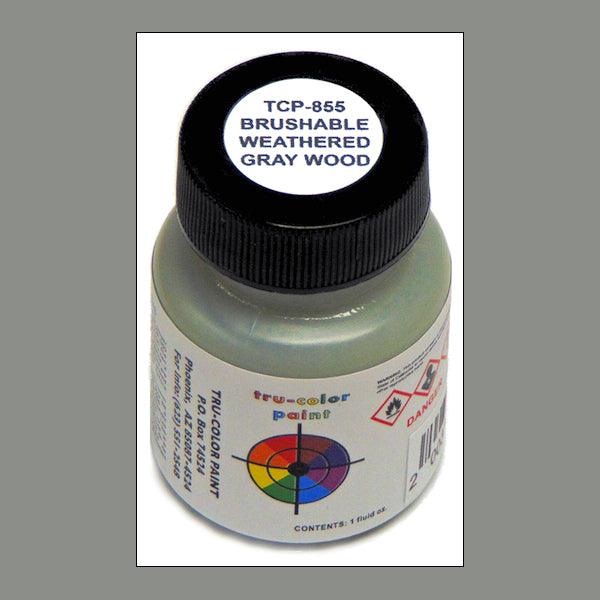 Flat WEATHERED GRAY WOOD 1 oz bottle (Paint brush-ready) Tru-Color Paint - Arizona Hobbies LLC