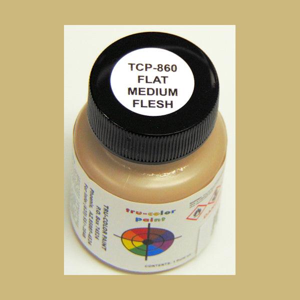 Flat MEDIUM FLESH 1 oz bottle (Paint brush-ready) Tru-Color Paint - Arizona Hobbies LLC