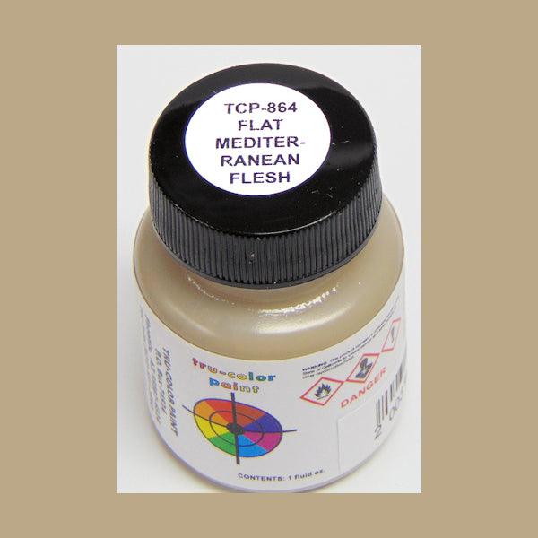Flat MEDITERRANEAN FLESH 1 oz bottle (Paint brush-ready) Tru-Color Paint - Arizona Hobbies LLC