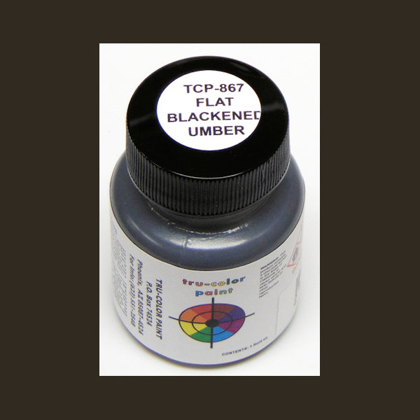 Flat BLACKENED UMBER 1 oz. bottle (Paint brush-ready) TCP-867-1