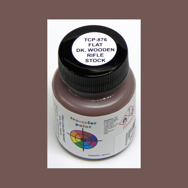Flat DARK WOODEN RIFLE STOCK 1 oz. bottle (Paint brush-ready) TCP-876-