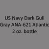 U.S. Navy DARK GULL GRAY ANA-621 (US Navy Atlantic Aircraft) 2 oz. bottle (Airbrush-ready) tcp-1238-2