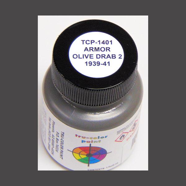 U.S. Army OLIVE DRAB No. 2 (Armor 1939-1941 all theaters) 1 oz bottle (Airbrush-ready) Tru-Color Paint - Arizona Hobbies LLC