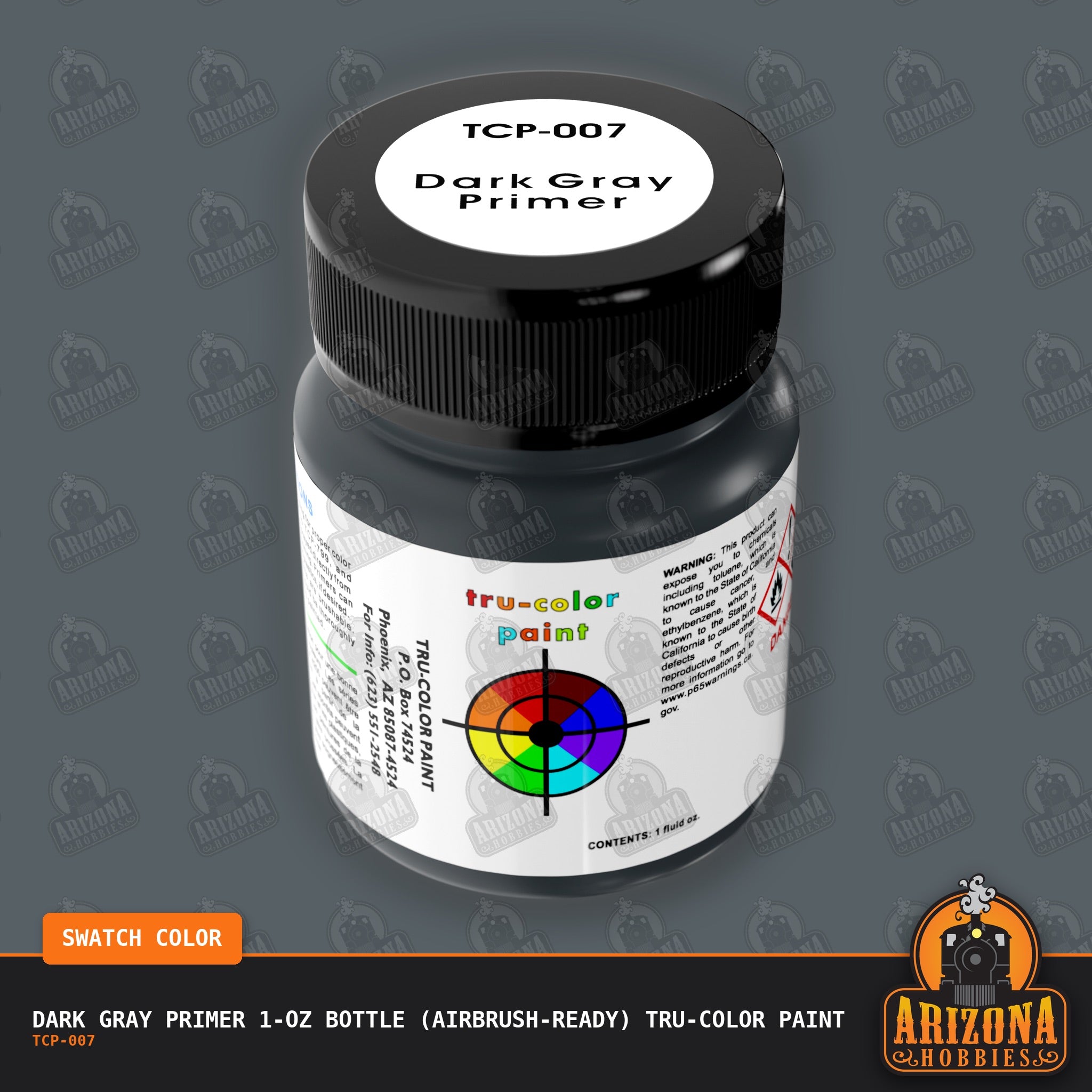 DARK GRAY PRIMER 1-oz bottle (Airbrush-ready) Tru-Color Paint