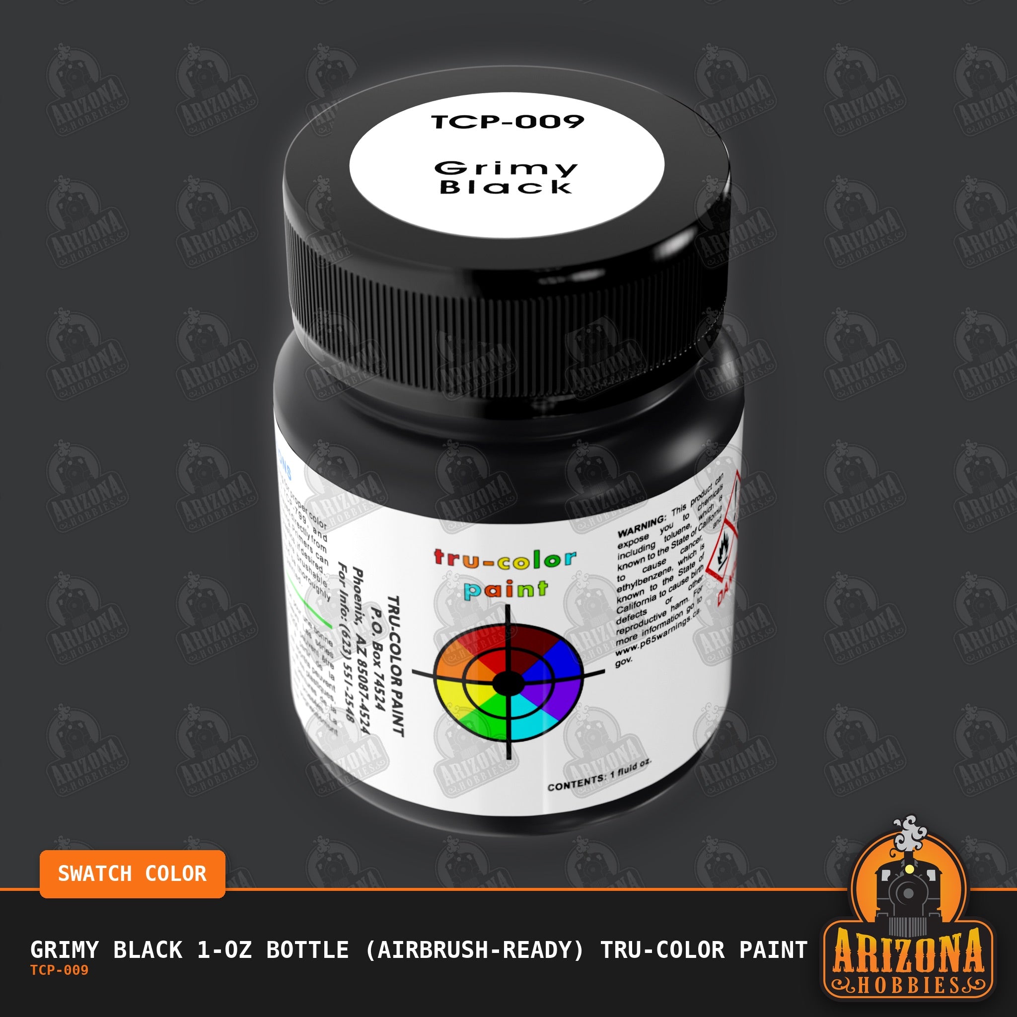 GRIMY BLACK 1-oz bottle (Airbrush-ready) Tru-Color Paint