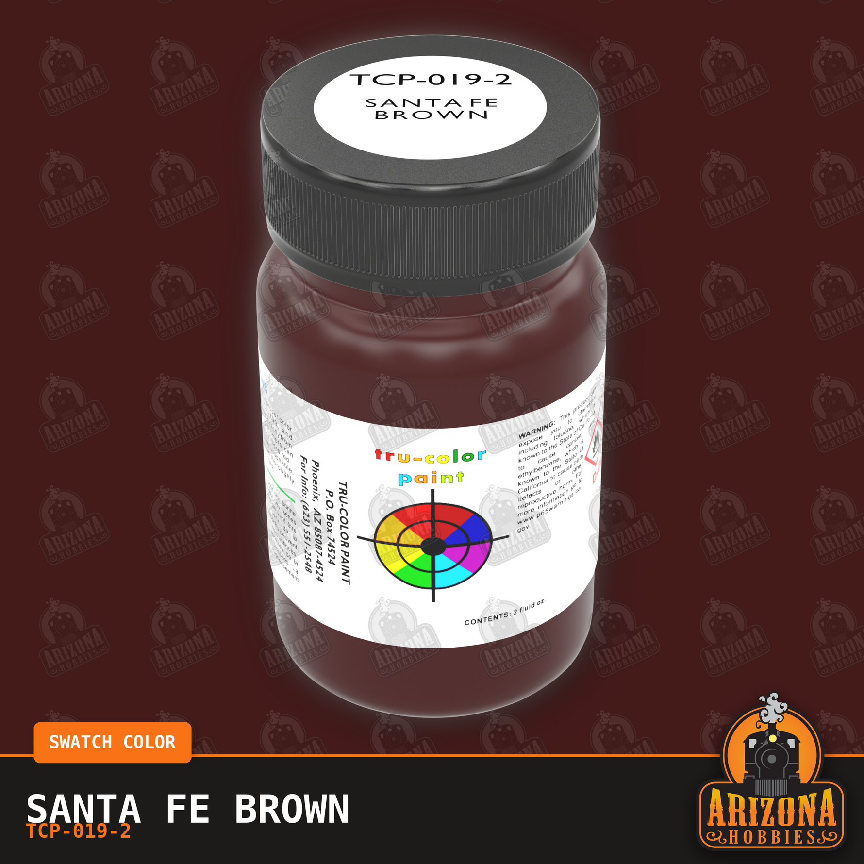 Santa Fe BROWN 2-oz bottle (Airbrush-ready) Tru-Color Paint SPECIAL ORDER ONLY -  bottle image and color swatch