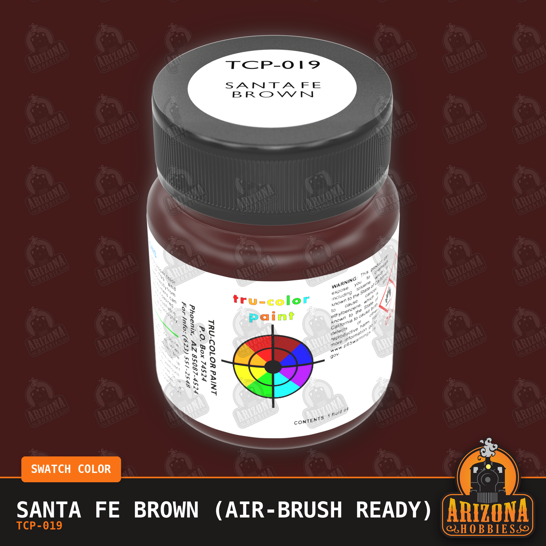 Santa Fe BROWN 1-oz bottle (Airbrush-ready) Tru-Color Paint -  bottle image and color swatch