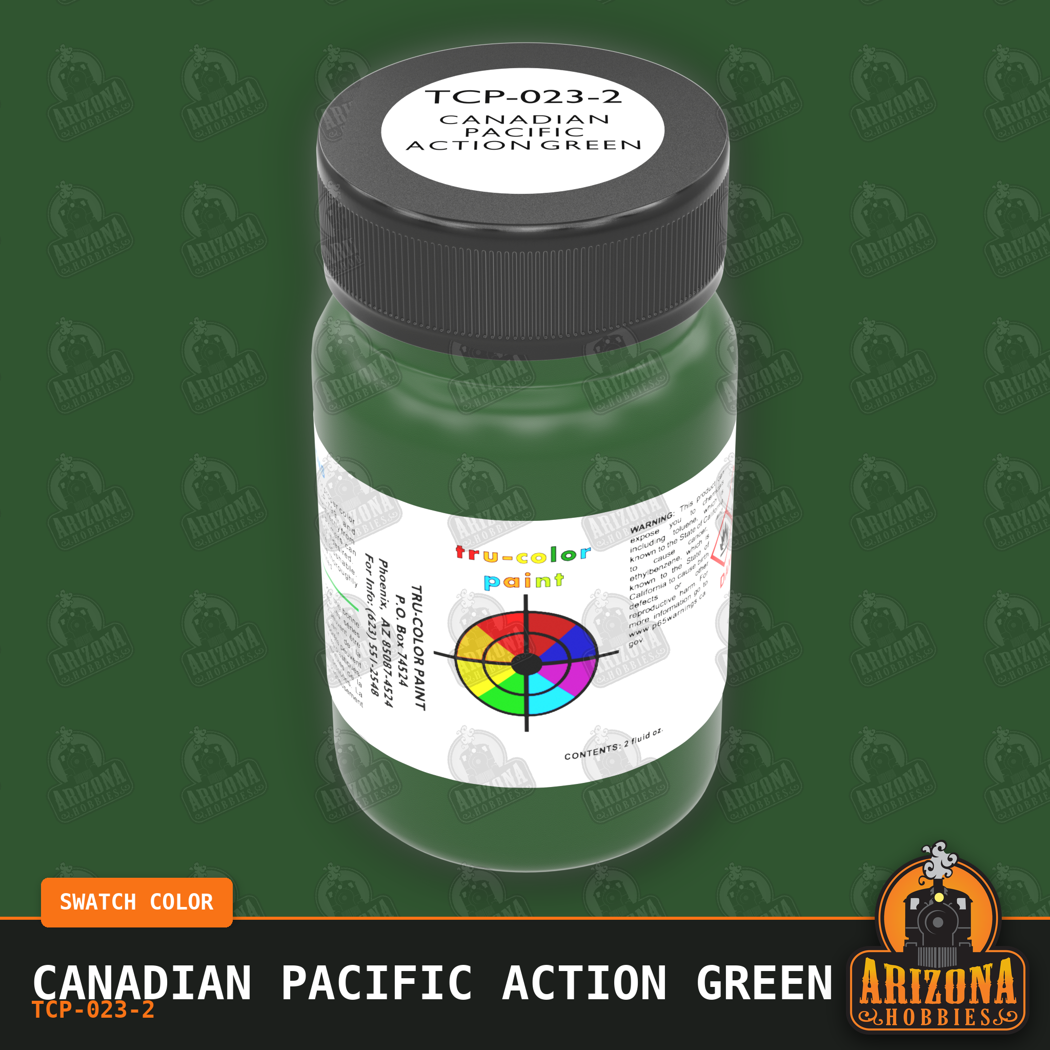 Canadian Pacific ACTION GREEN 2-oz bottle (Air-brush) Tru-Color Paint SPECIAL ORDER ONLY