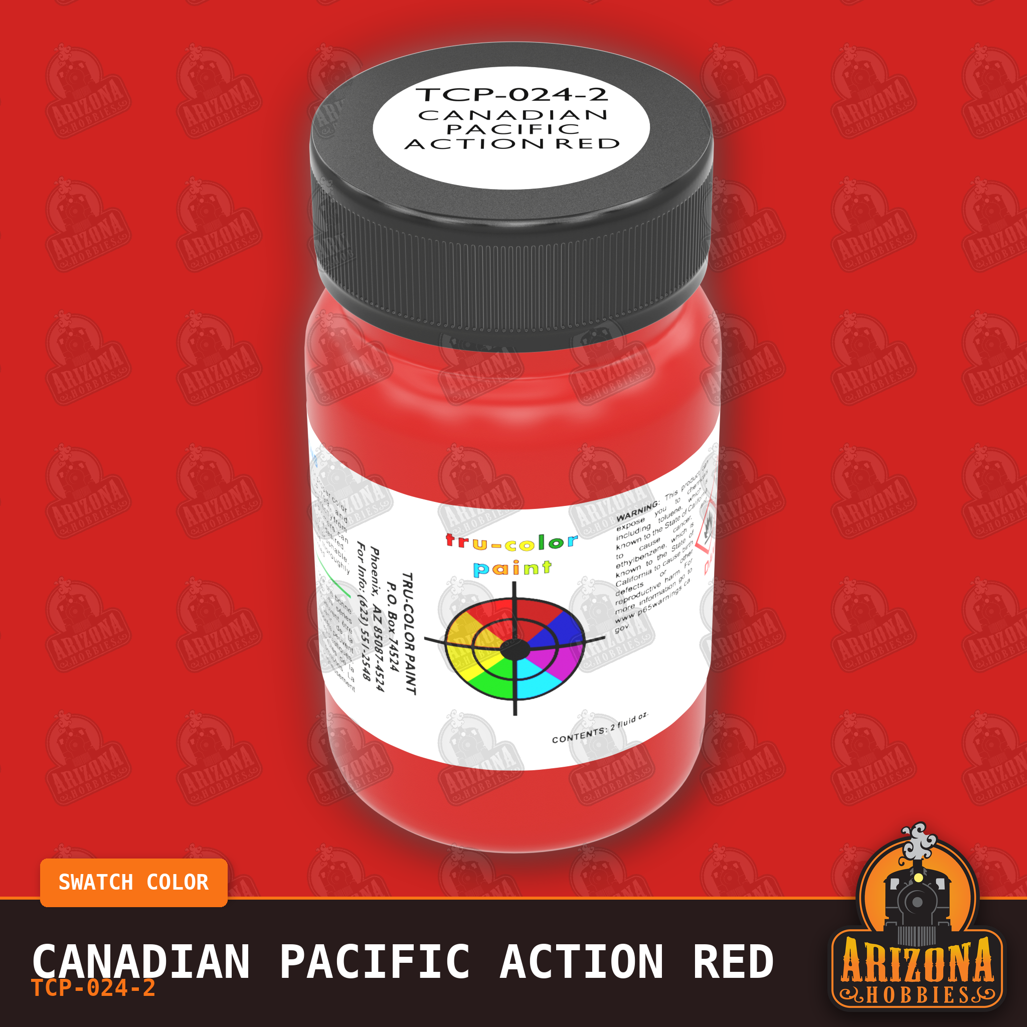 Canadian Pacific ACTION RED 2-oz bottle (Air-brush) Tru-Color Paint SPECIAL ORDER ONLY