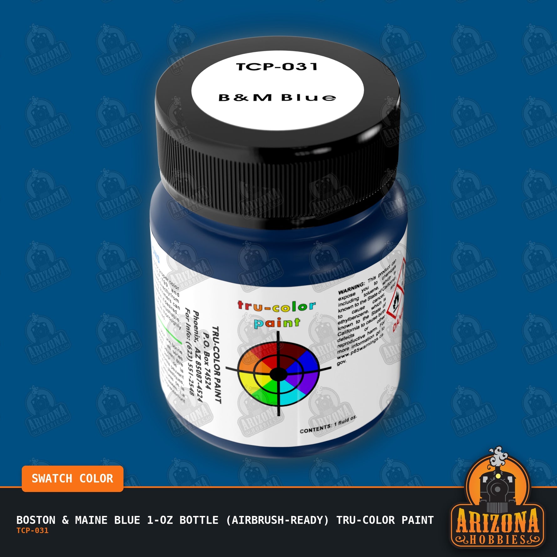 Boston & Maine BLUE 1-oz bottle (Airbrush-ready) Tru-Color Paint