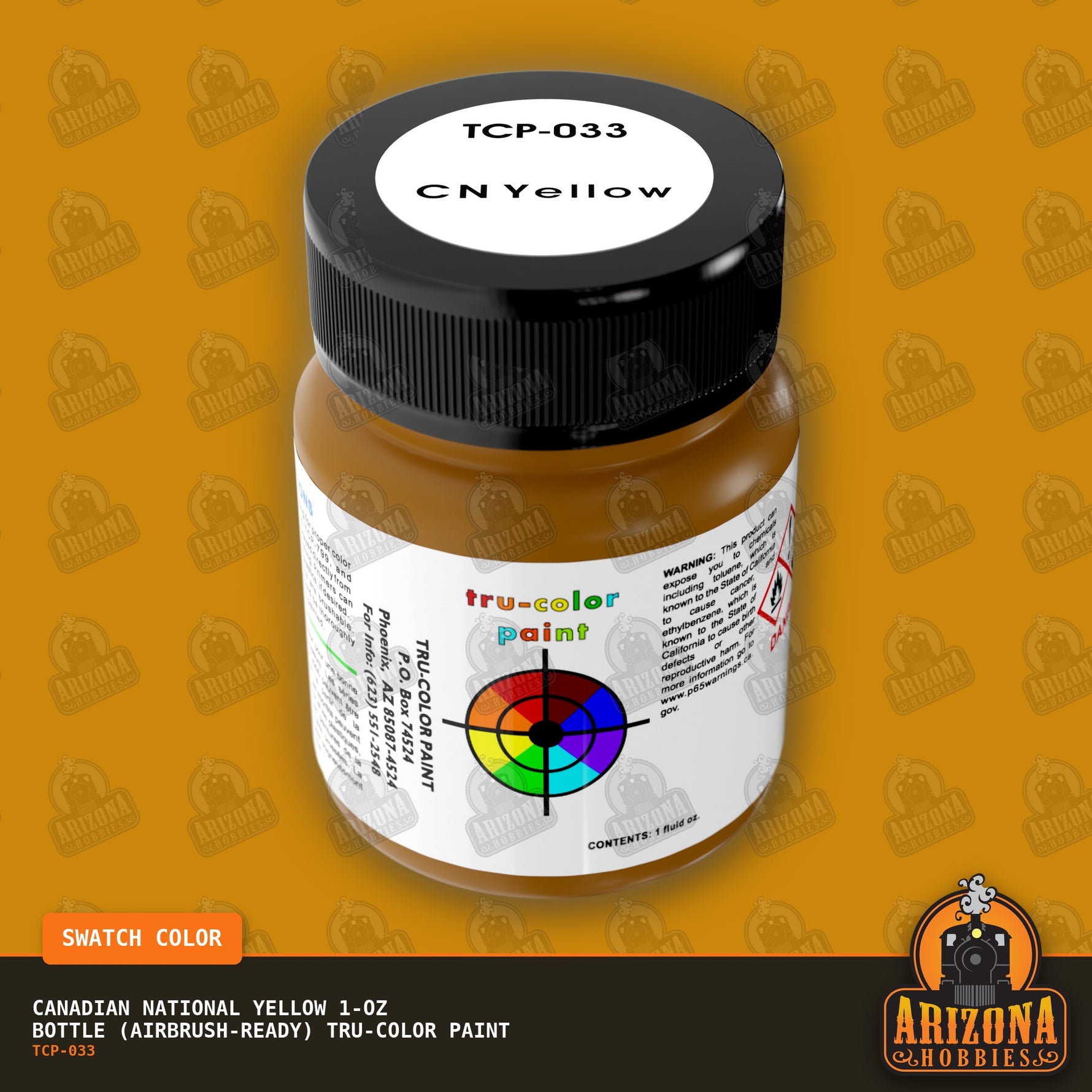 Canadian National YELLOW 1-oz bottle (Airbrush-ready) Tru-Color Paint