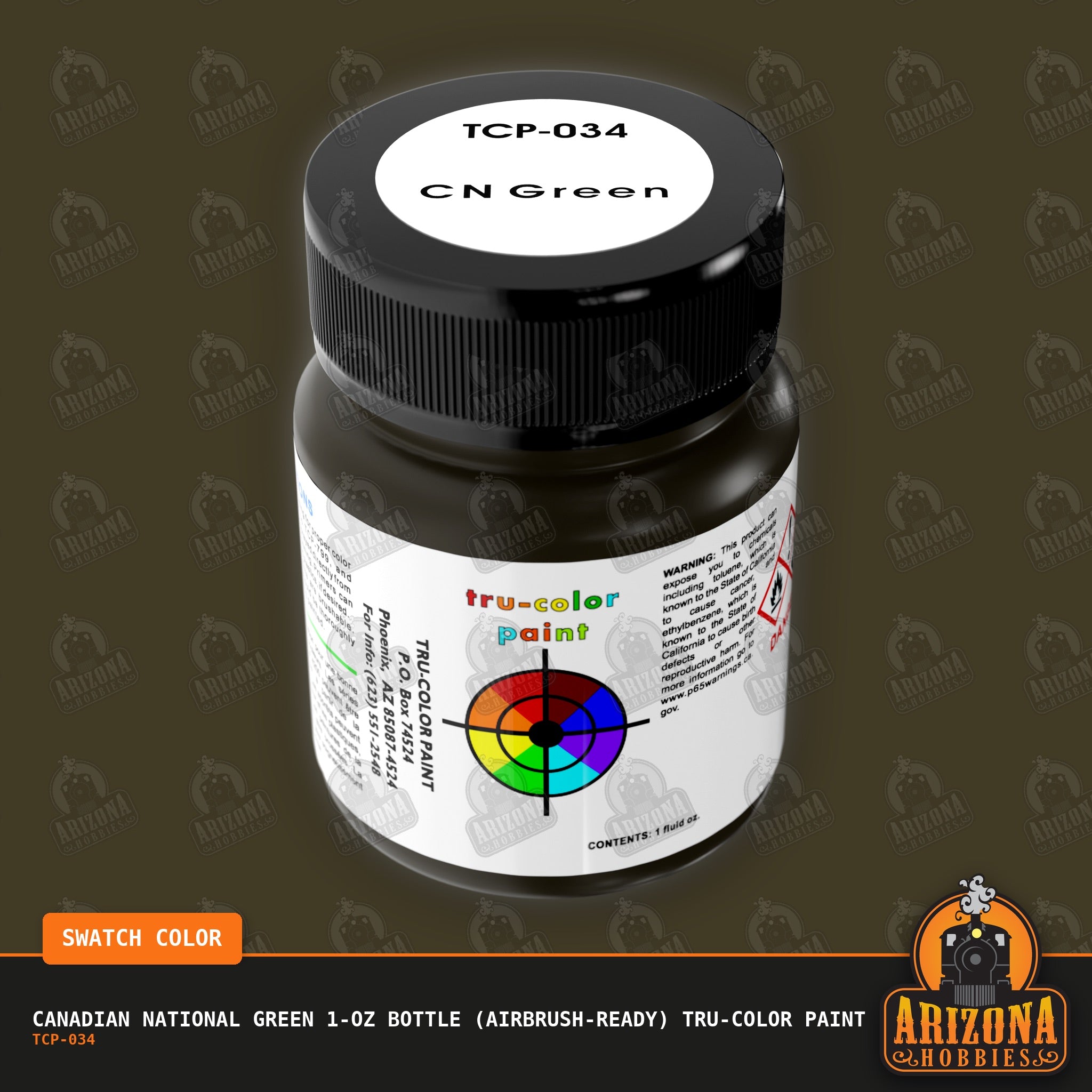 Canadian National GREEN 1-oz bottle (Airbrush-ready) Tru-Color Paint