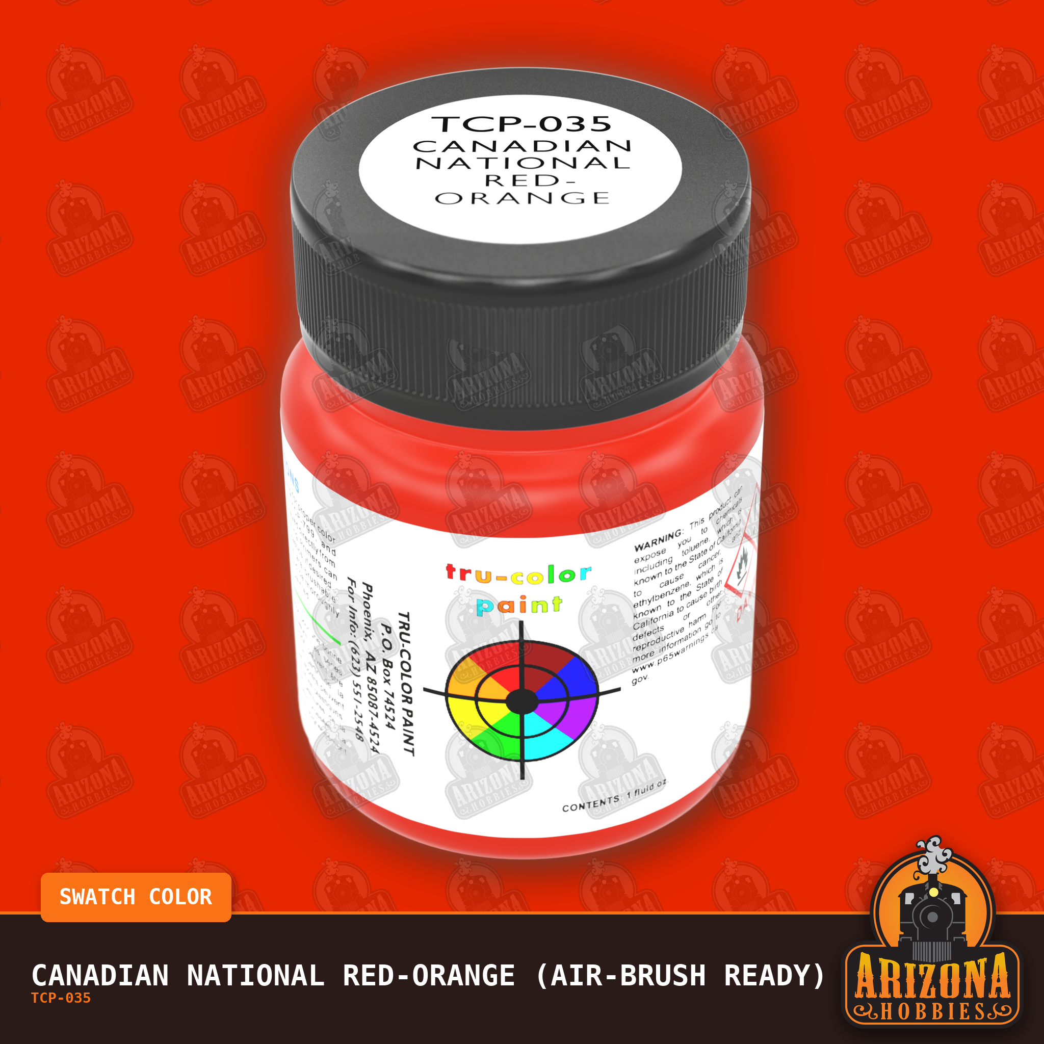 Canadian National RED-ORANGE 1-oz bottle (Air-brush) Tru-Color Paint