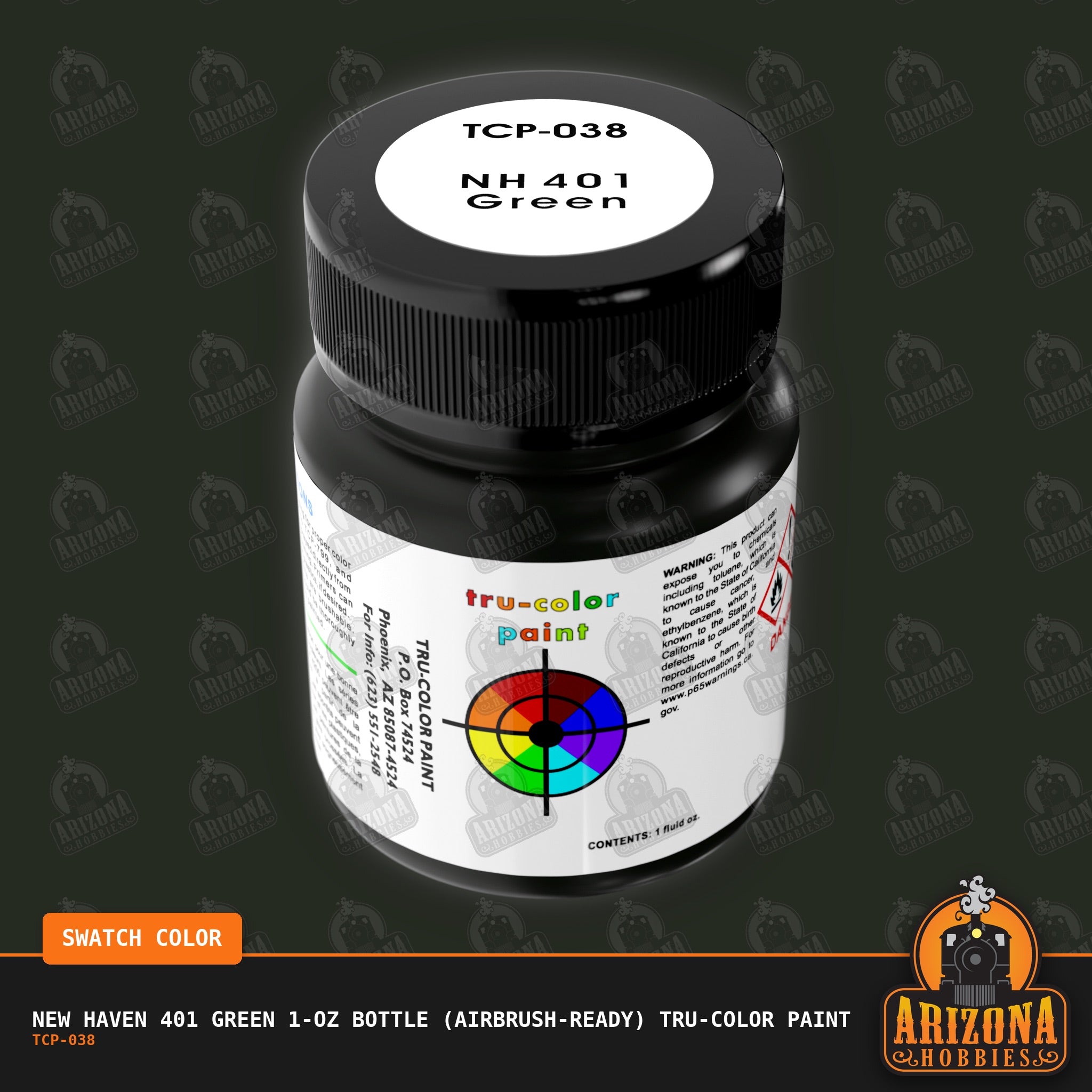 New Haven 401 GREEN 1-oz bottle (Airbrush-ready) Tru-Color Paint