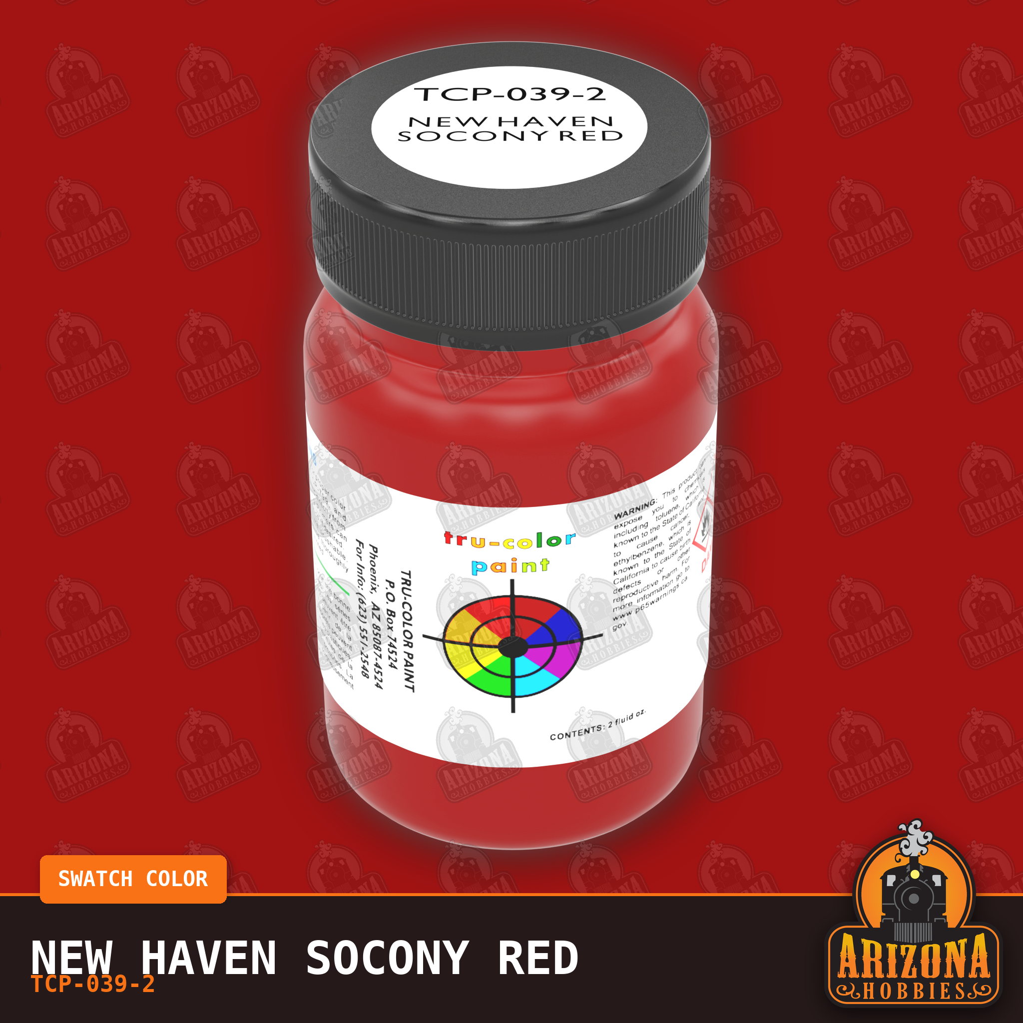 New Haven SOCONY RED 2-oz bottle (Air-brush) Tru-Color Paint SPECIAL ORDER ONLY
