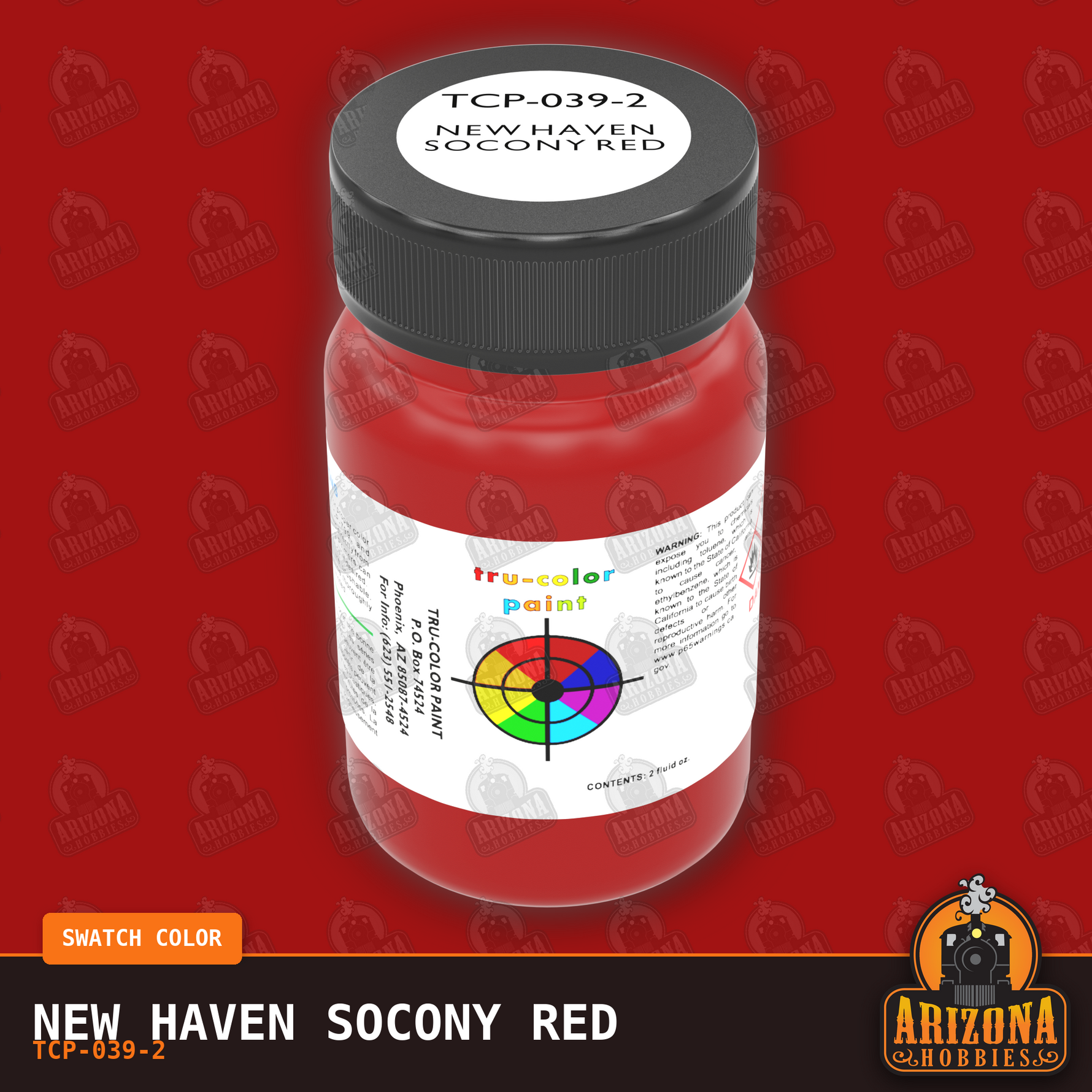 New Haven SOCONY RED 2-oz bottle (Air-brush) Tru-Color Paint SPECIAL ORDER ONLY
