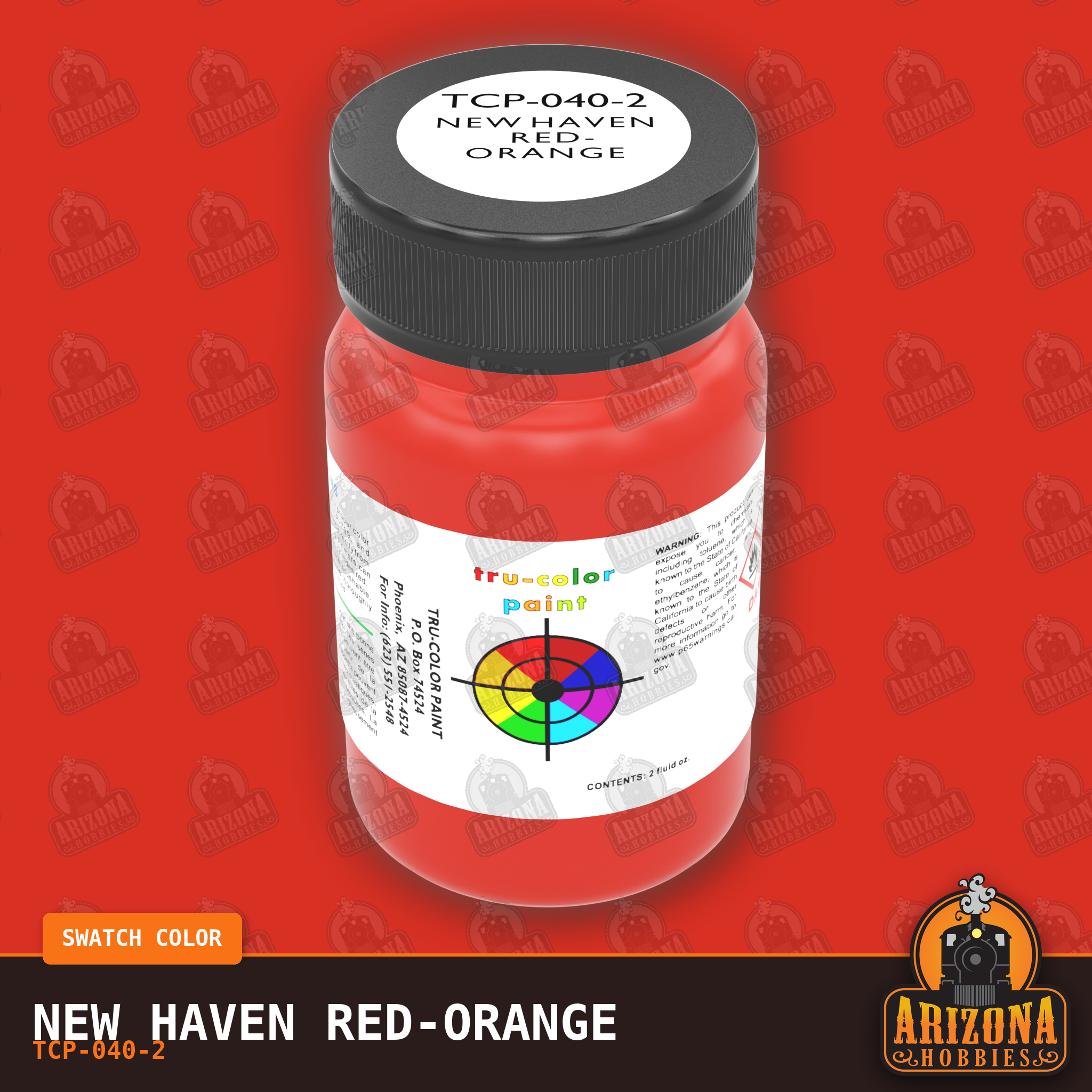 New Haven RED-ORANGE 2-oz bottle (Air-brush) Tru-Color Paint SPECIAL ORDER ONLY