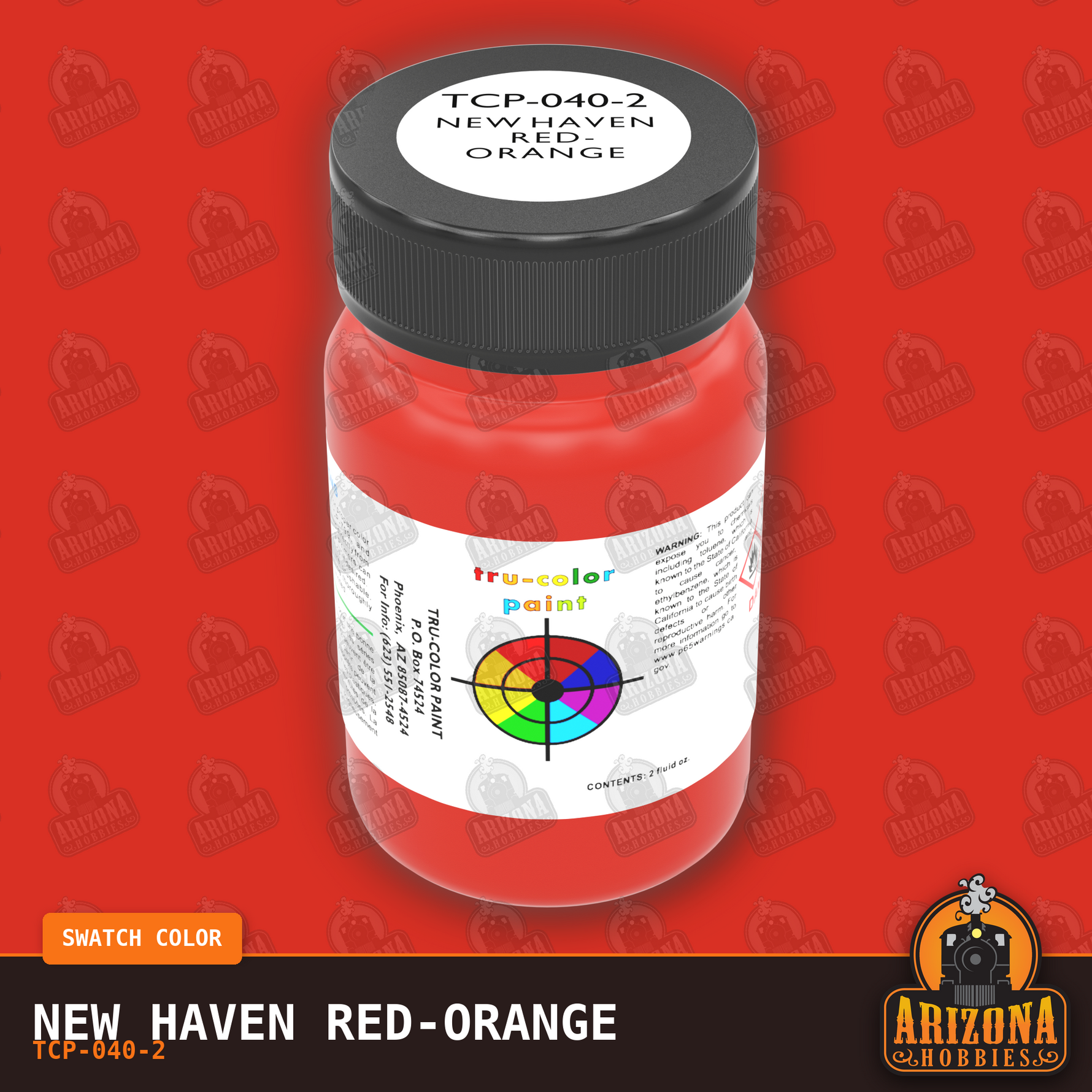 New Haven RED-ORANGE 2-oz bottle (Air-brush) Tru-Color Paint SPECIAL ORDER ONLY