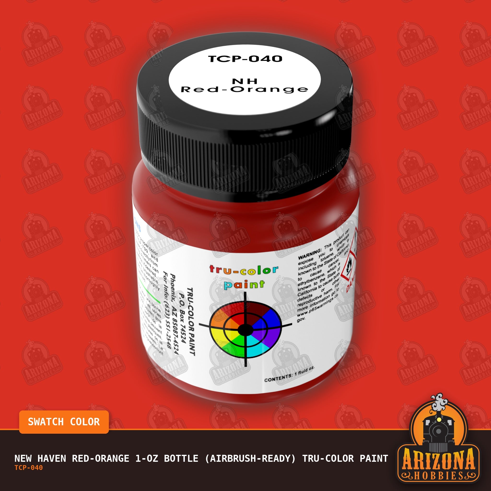New Haven RED-ORANGE 1-oz bottle (Airbrush-ready) Tru-Color Paint
