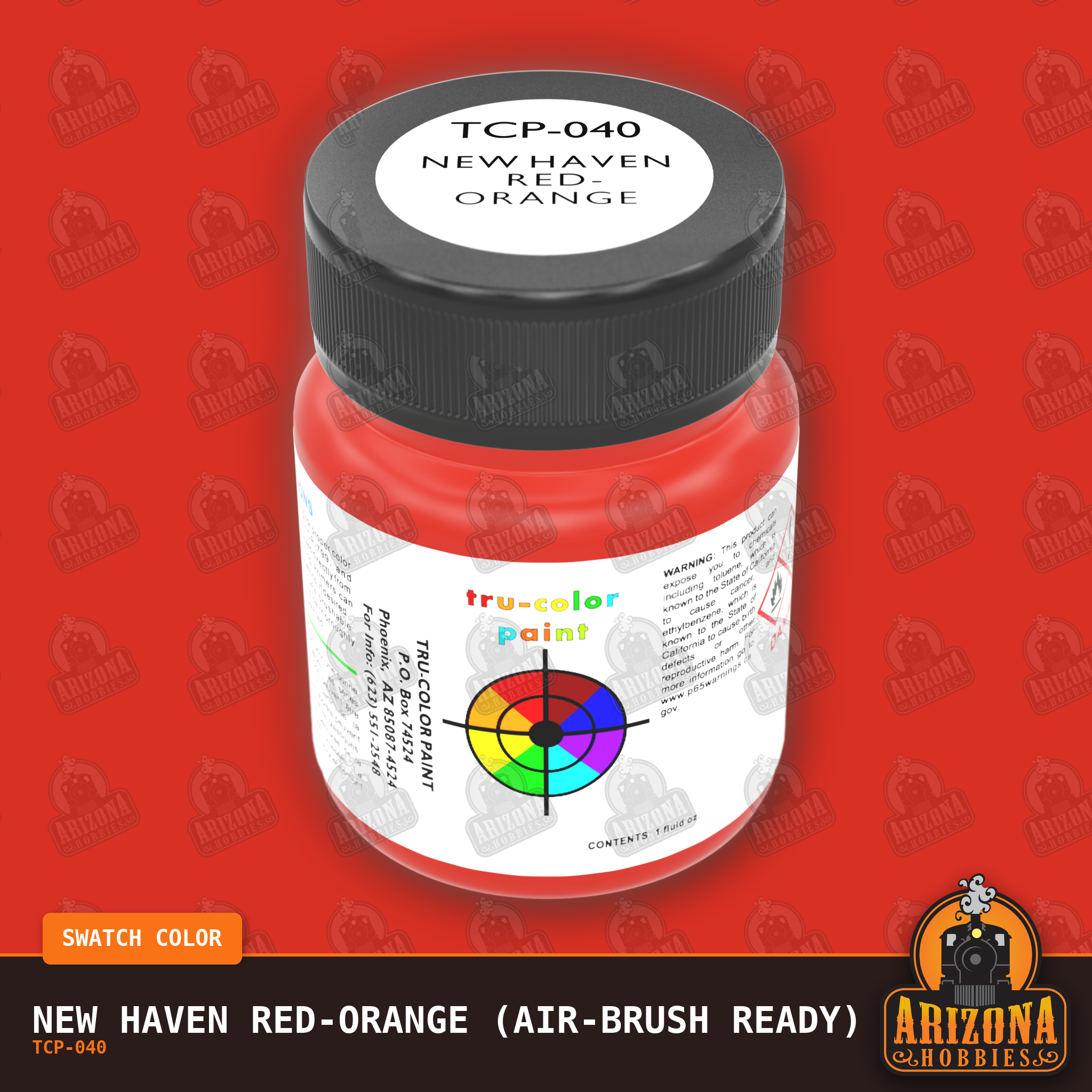 New Haven RED-ORANGE 1-oz bottle (Air-brush) Tru-Color Paint