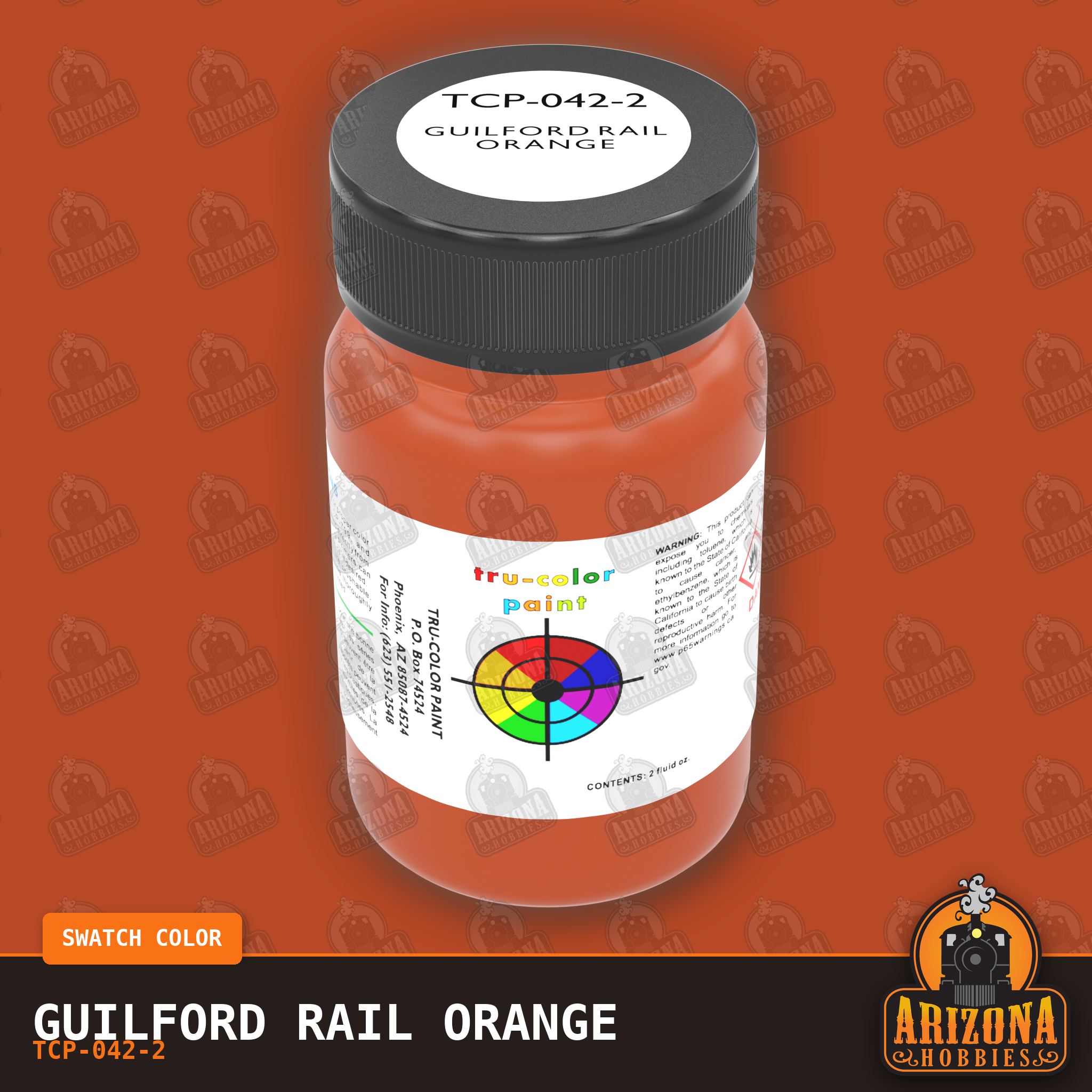 Guilford Rail ORANGE 2-oz bottle (Air-brush) Tru-Color Paint SPECIAL ORDER ONLY