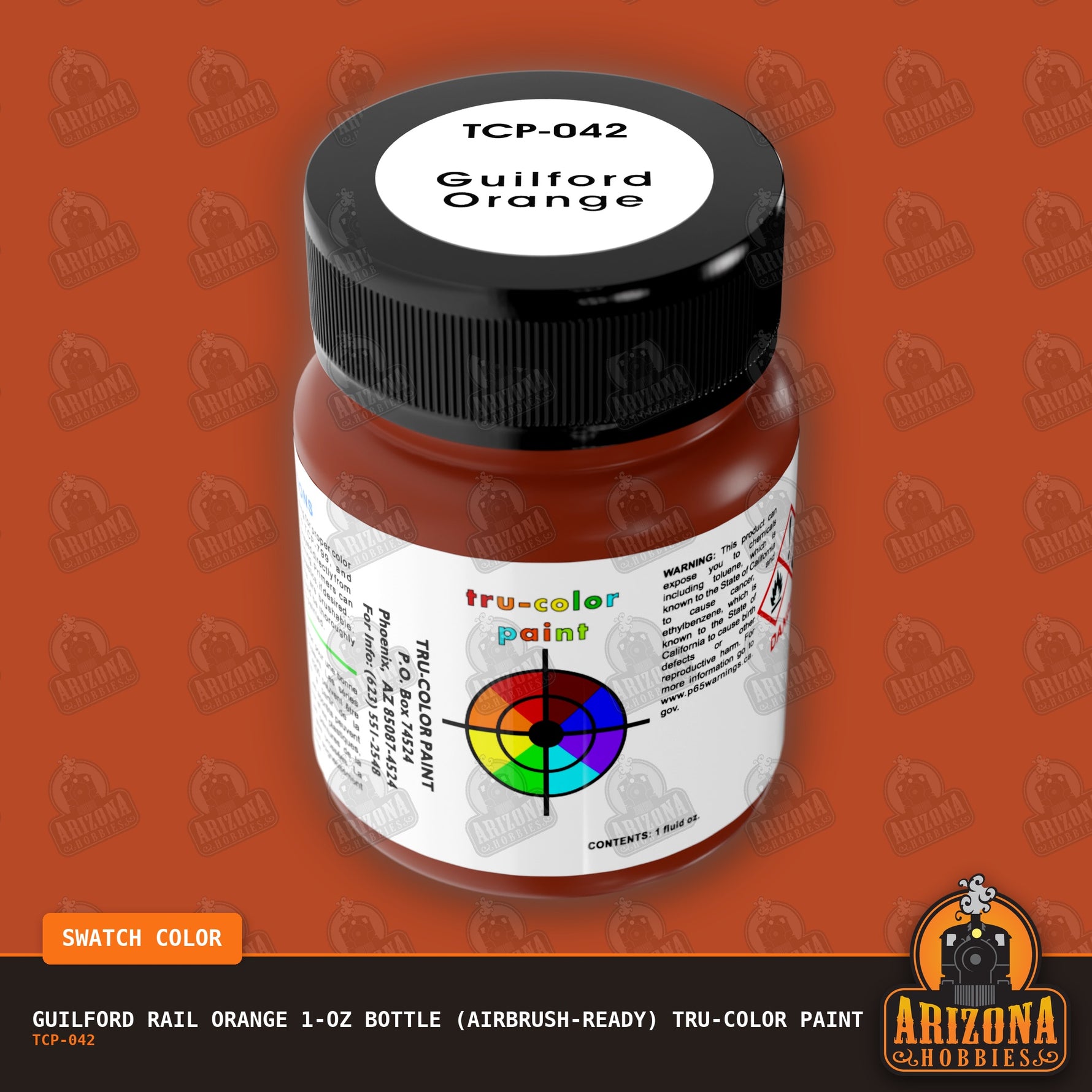 Guilford Rail ORANGE 1-oz bottle (Airbrush-ready) Tru-Color Paint