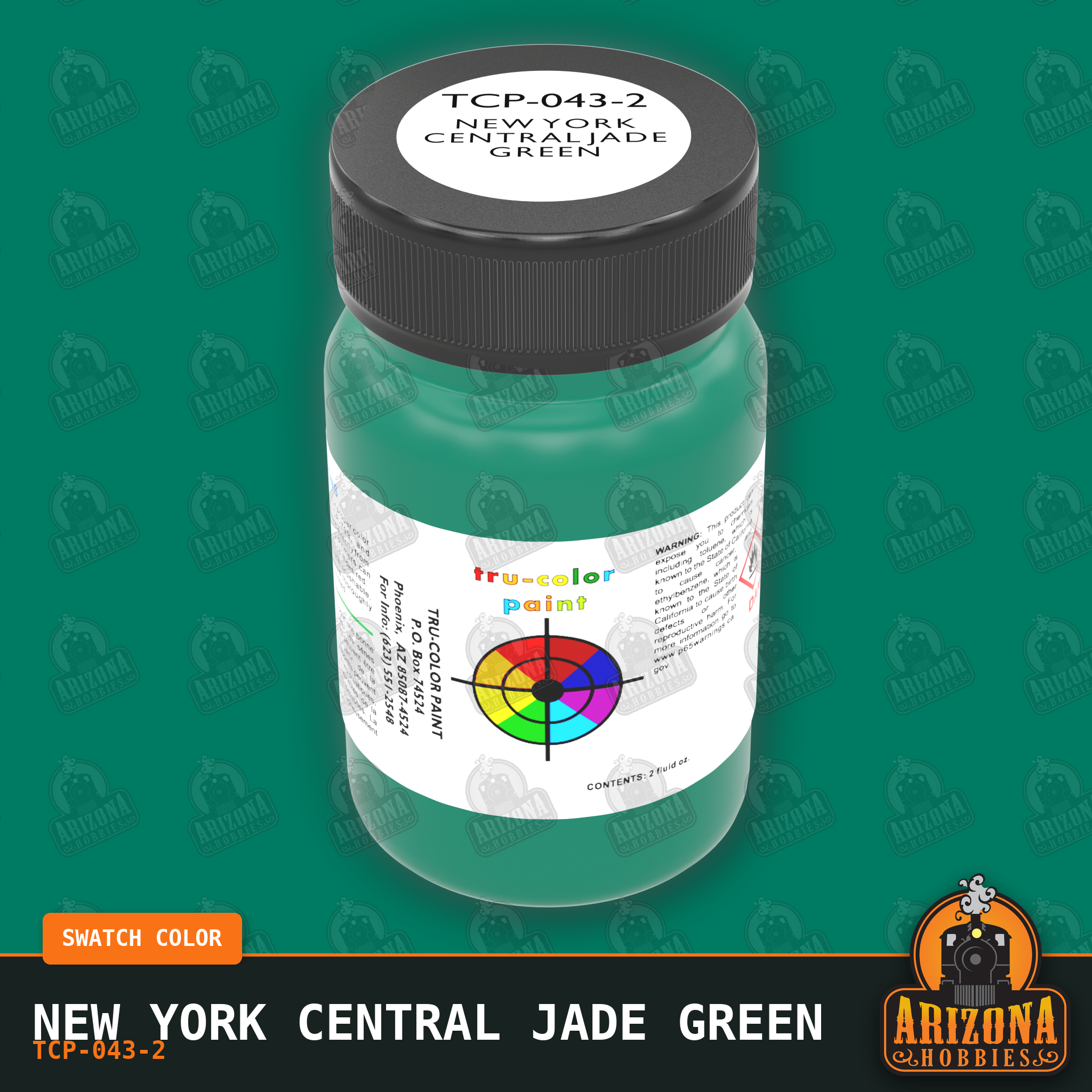 New York Central JADE GREEN 2-oz bottle (Air-brush) Tru-Color Paint SPECIAL ORDER ONLY