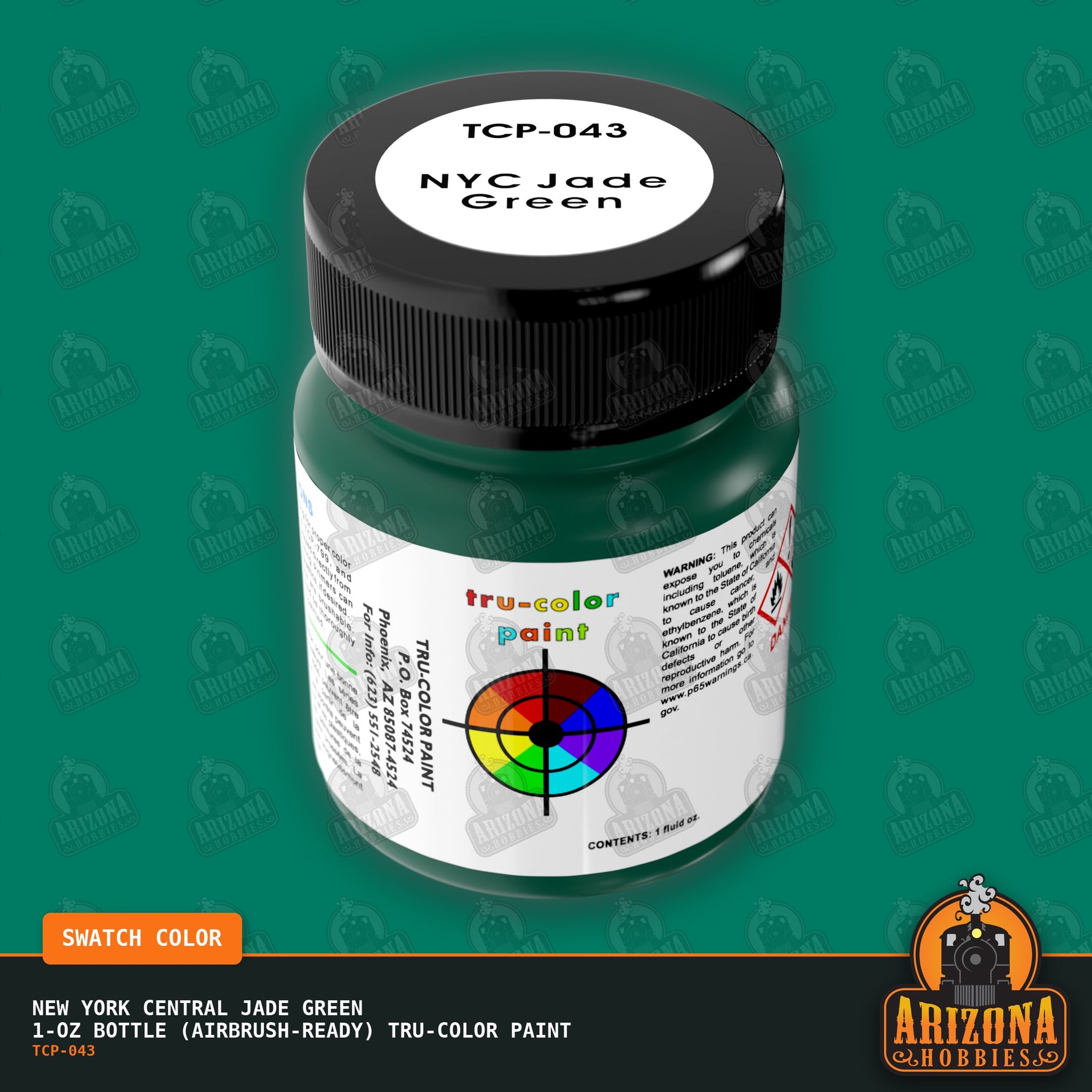 New York Central JADE GREEN 1-oz bottle (Airbrush-ready) Tru-Color Paint