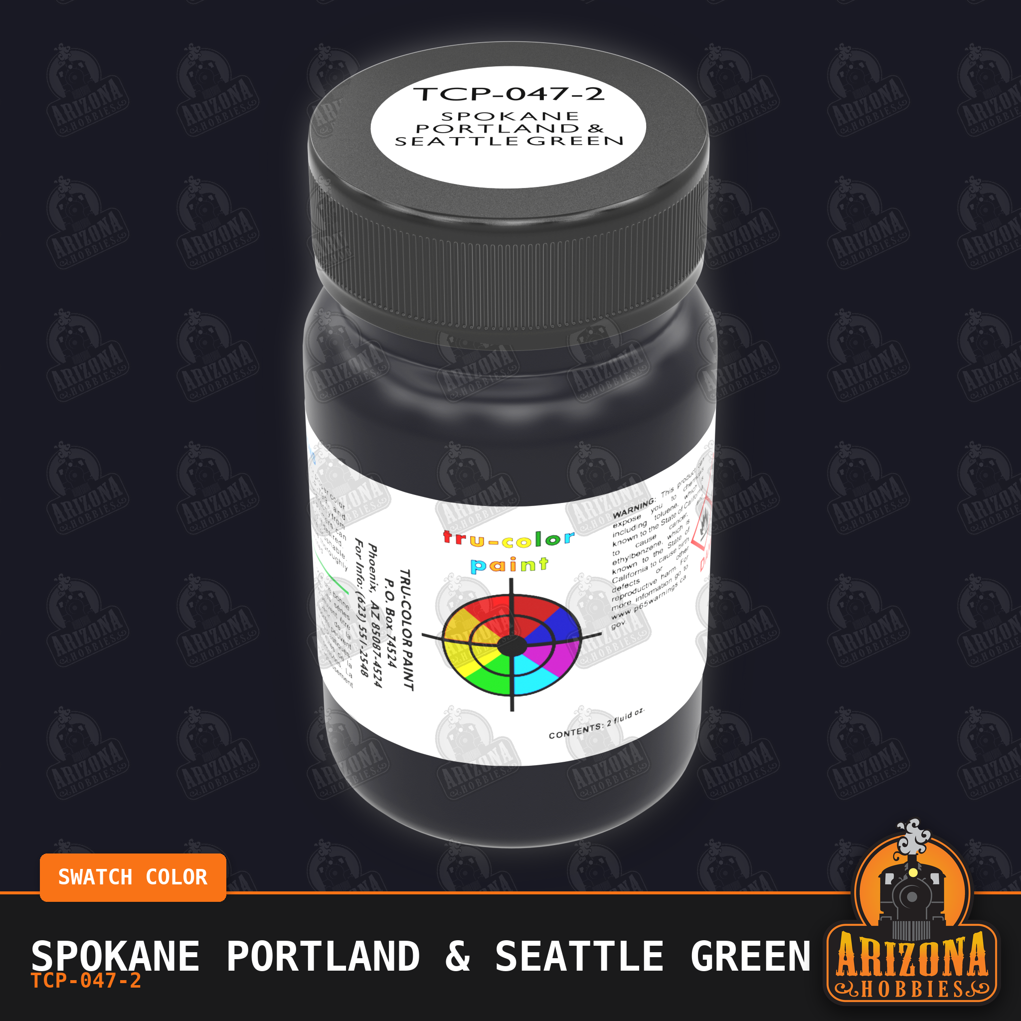 Spokane Portland & Seattle GREEN 2-oz bottle (Air-brush) Tru-Color Paint SPECIAL ORDER ONLY