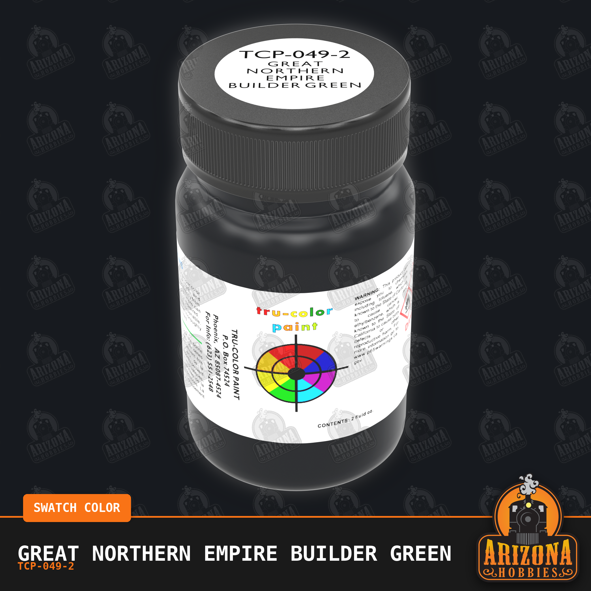 Great Northern EMPIRE BUILDER GREEN 2-oz bottle (Air-brush) Tru-Color Paint SPECIAL ORDER ONLY