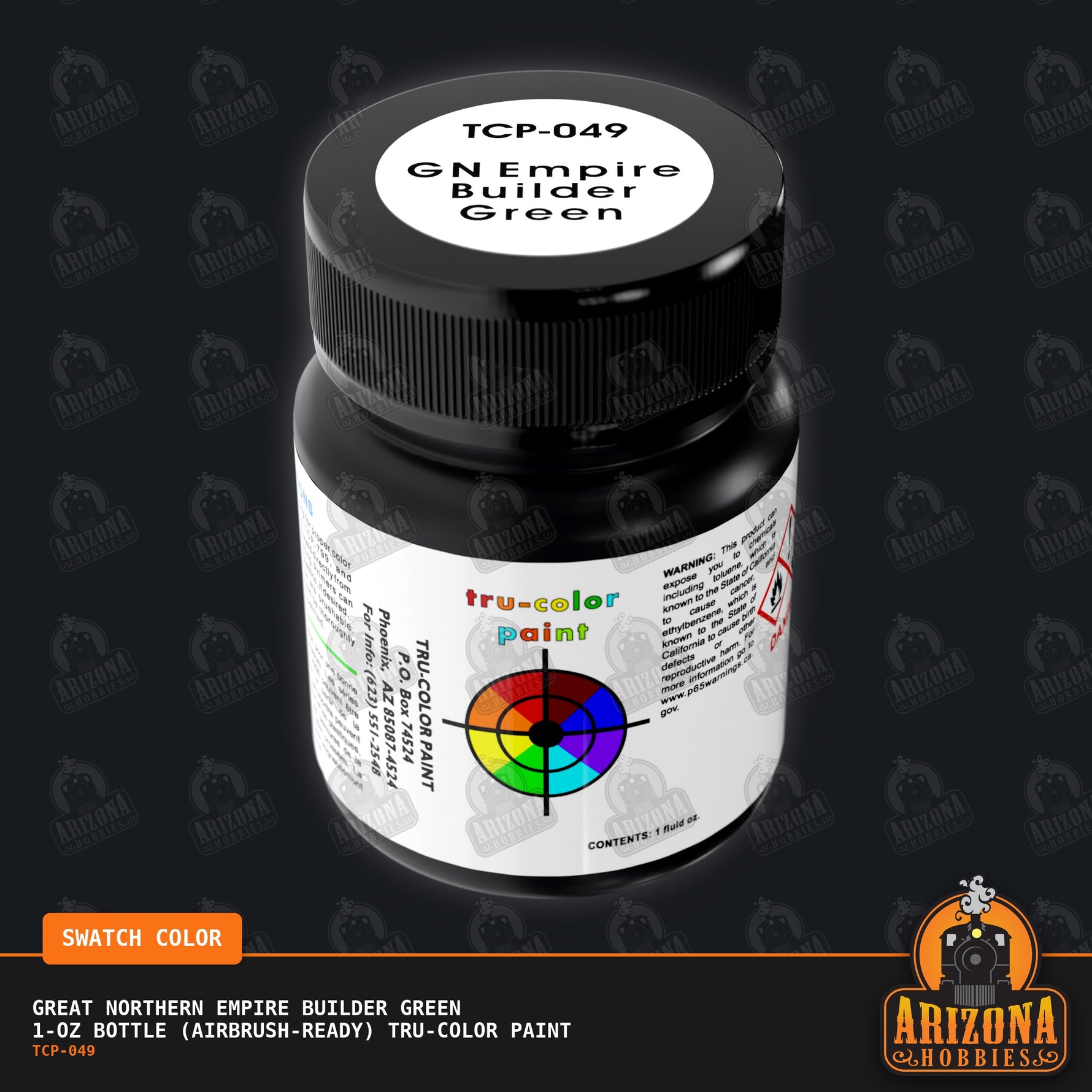 Great Northern EMPIRE BUILDER GREEN 1-oz bottle (Airbrush-ready) Tru-Color Paint