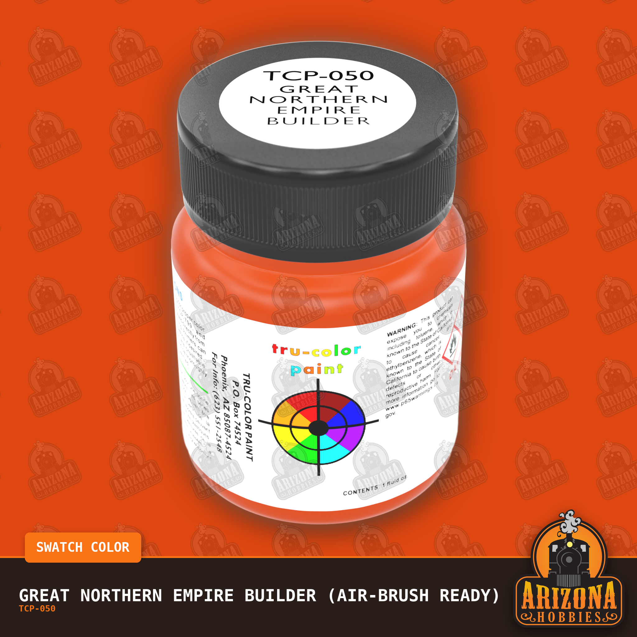 Great Northern EMPIRE BUILDER ORANGE 1-oz bottle (Air-brush) Tru-Color Paint