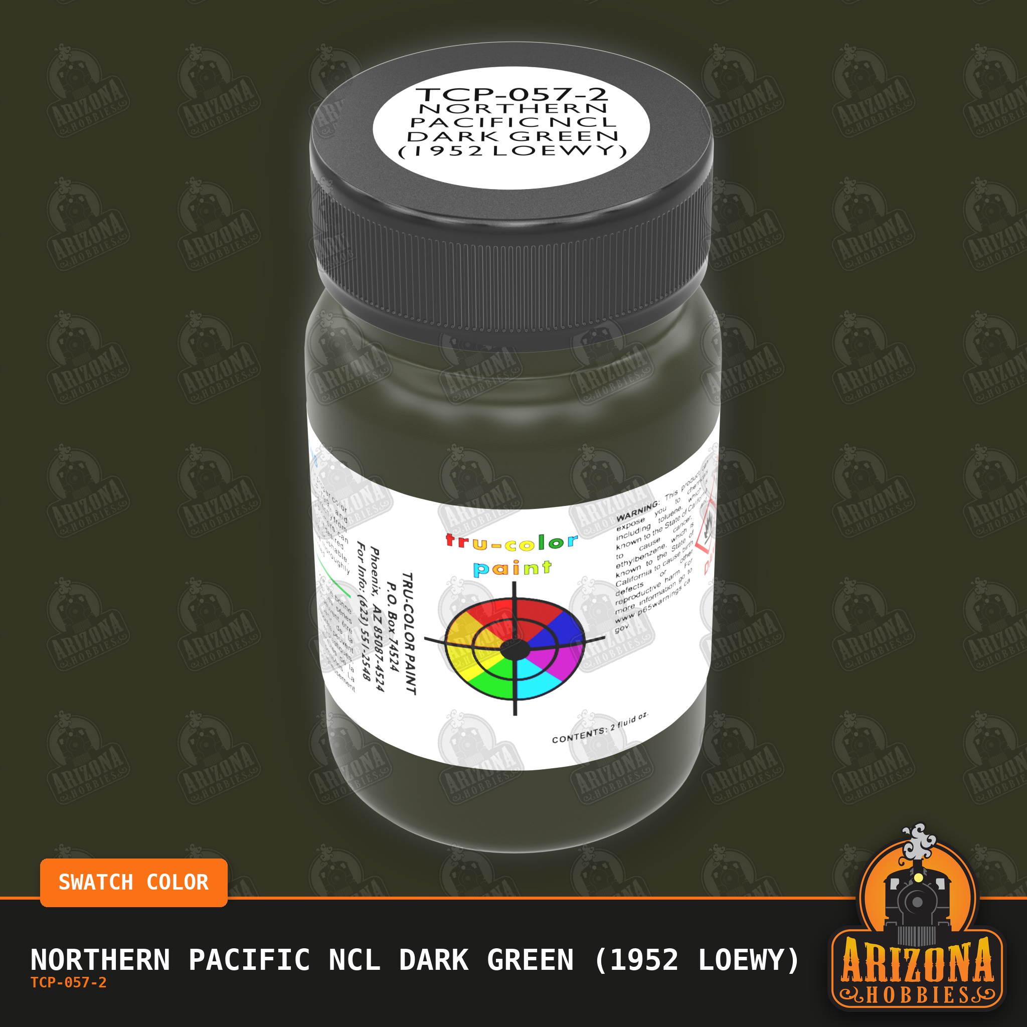 Northern Pacific NCL DARK GREEN (1952 Loewy) 2-oz bottle (Air-brush) Tru-Color Paint SPECIAL ORDER ONLY