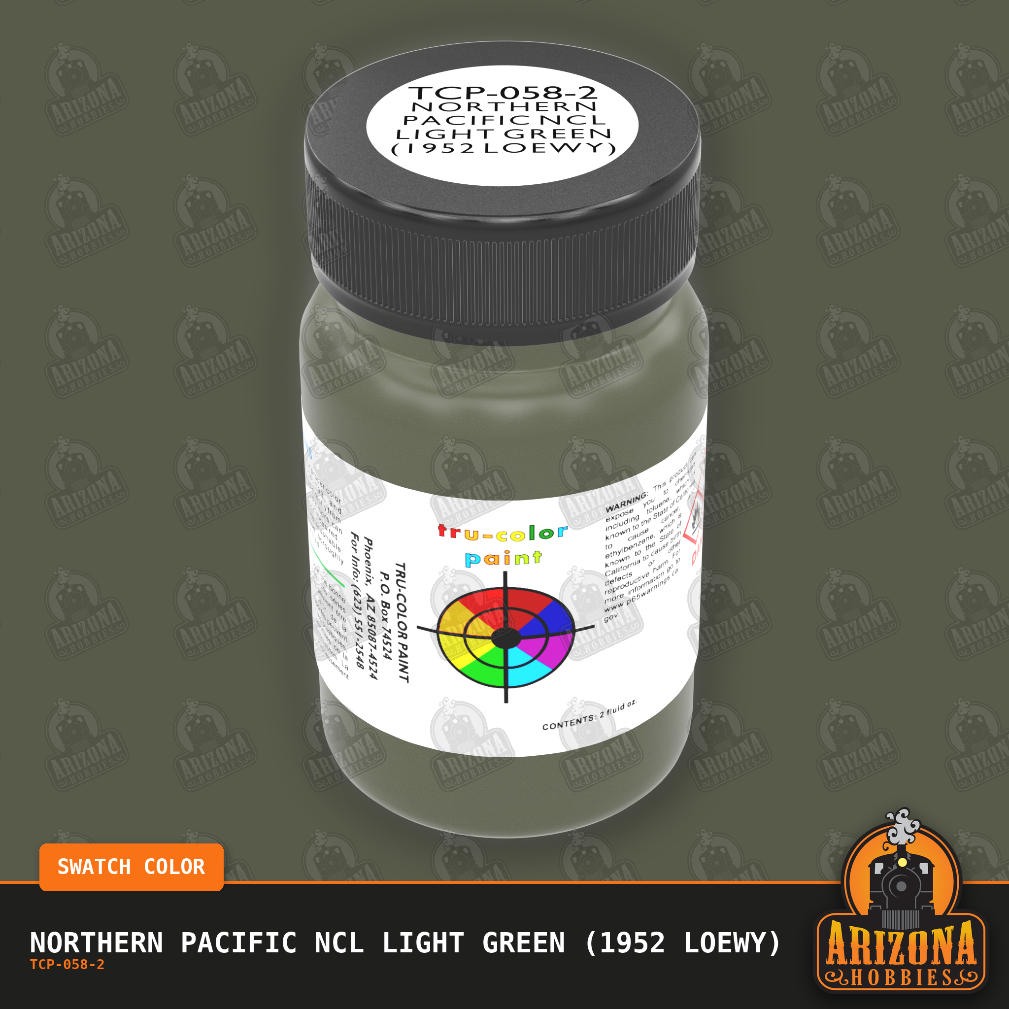 Northern Pacific NCL LIGHT GREEN (1952 Loewy) 2-oz bottle (Air-brush) Tru-Color Paint SPECIAL ORDER ONLY