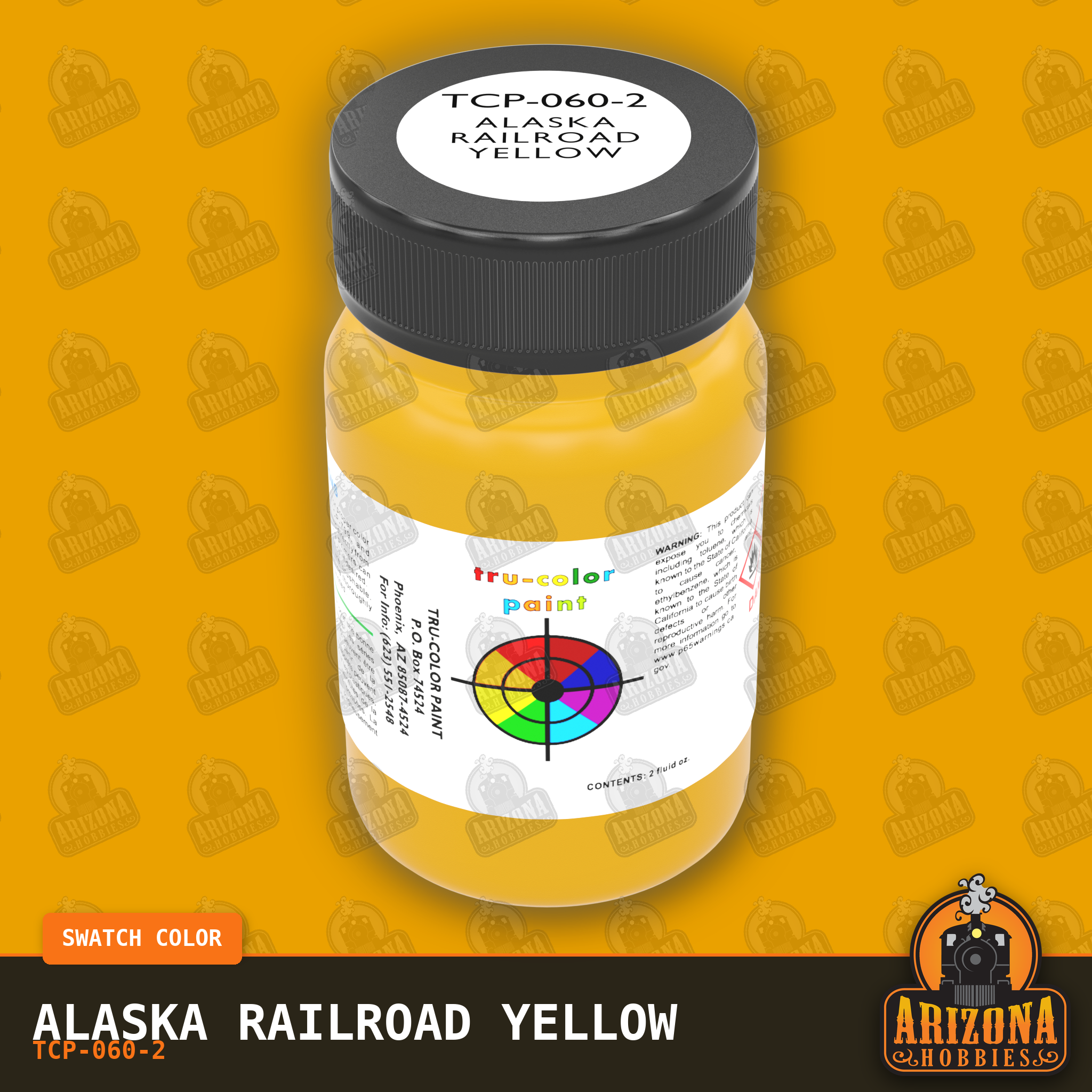 Alaska Railroad YELLOW 2-oz bottle (Air-brush) Tru-Color Paint SPECIAL ORDER ONLY