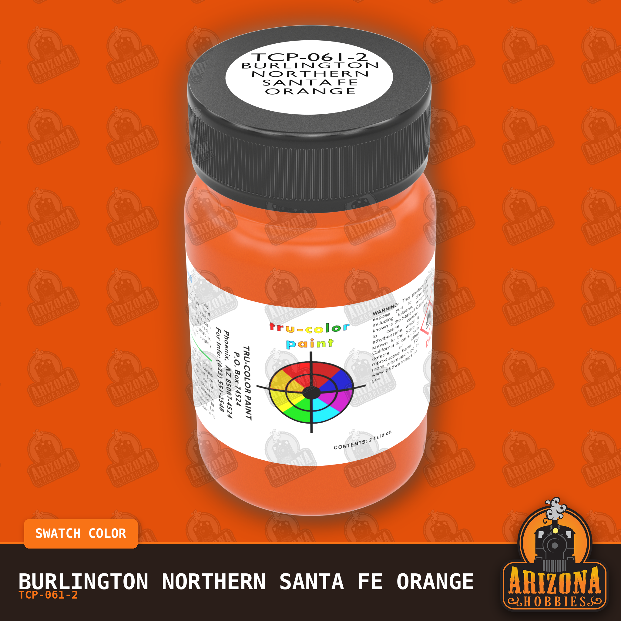 Burlington Northern Santa Fe ORANGE 2-oz bottle (Air-brush) Tru-Color Paint SPECIAL ORDER ONLY