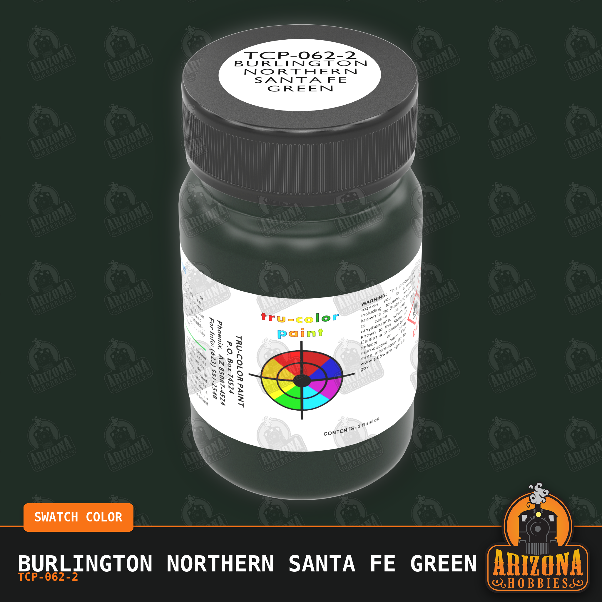 Burlington Northern Santa Fe GREEN 2-oz bottle (Air-brush) Tru-Color Paint SPECIAL ORDER ONLY