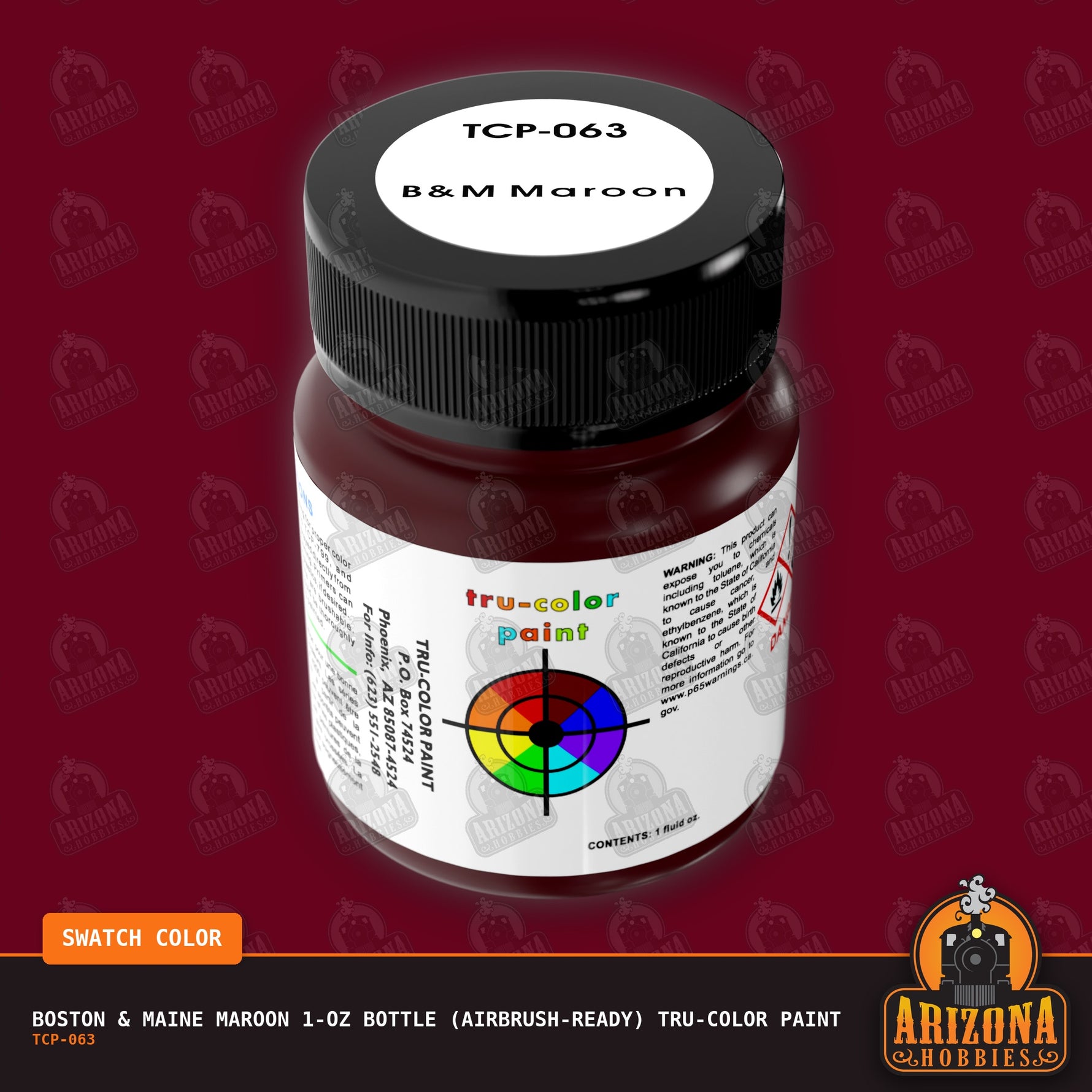 Boston & Maine MAROON 1-oz bottle (Airbrush-ready) Tru-Color Paint