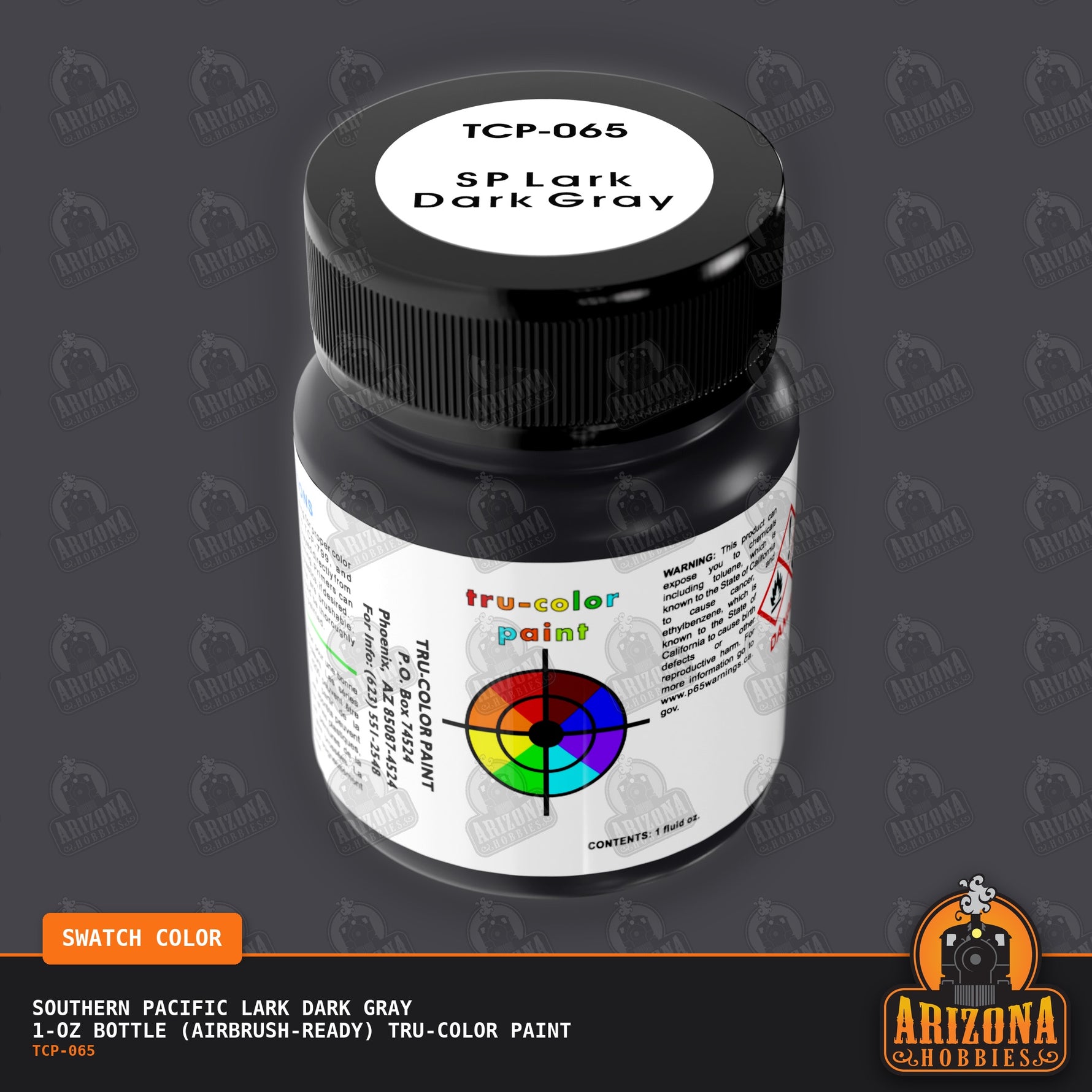 Southern Pacific LARK DARK GRAY 1-oz bottle (Airbrush-ready) Tru-Color Paint