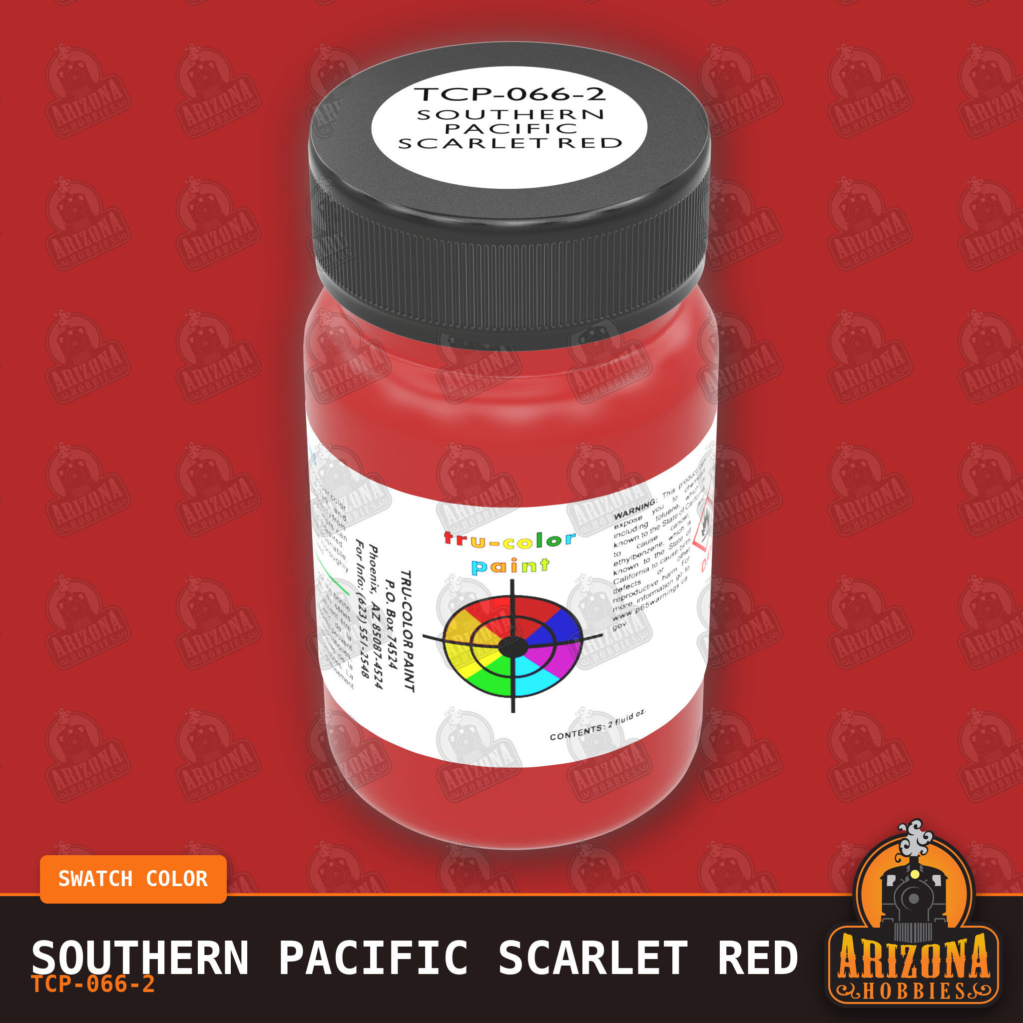Southern Pacific SCARLET RED 2-oz bottle (Air-brush) Tru-Color Paint SPECIAL ORDER ONLY